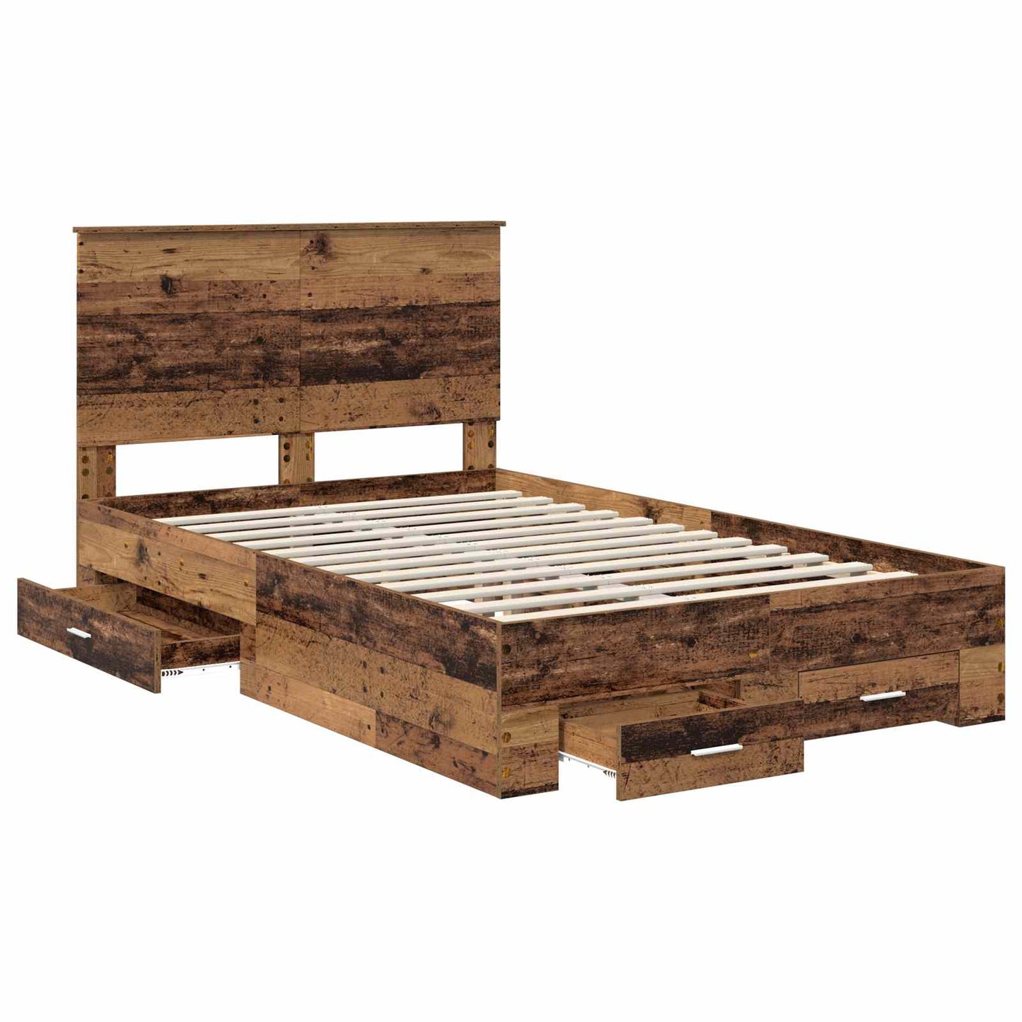 Sengestamme med skuff Gammelt tre 120 x 190 cm Konstruert tre