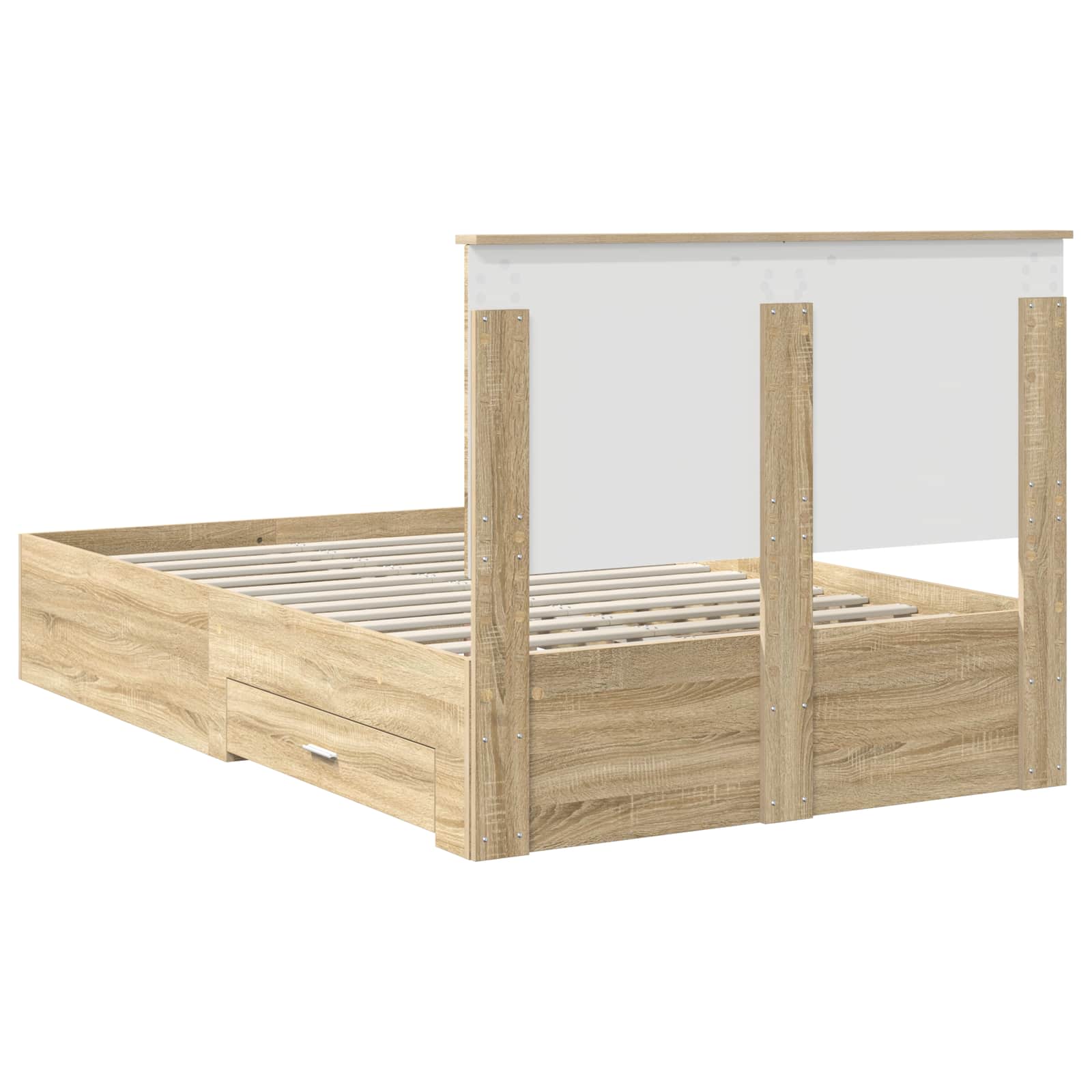 Sengestamme med skuff Sonoma eik 120 x 200 cm Konstruert tre