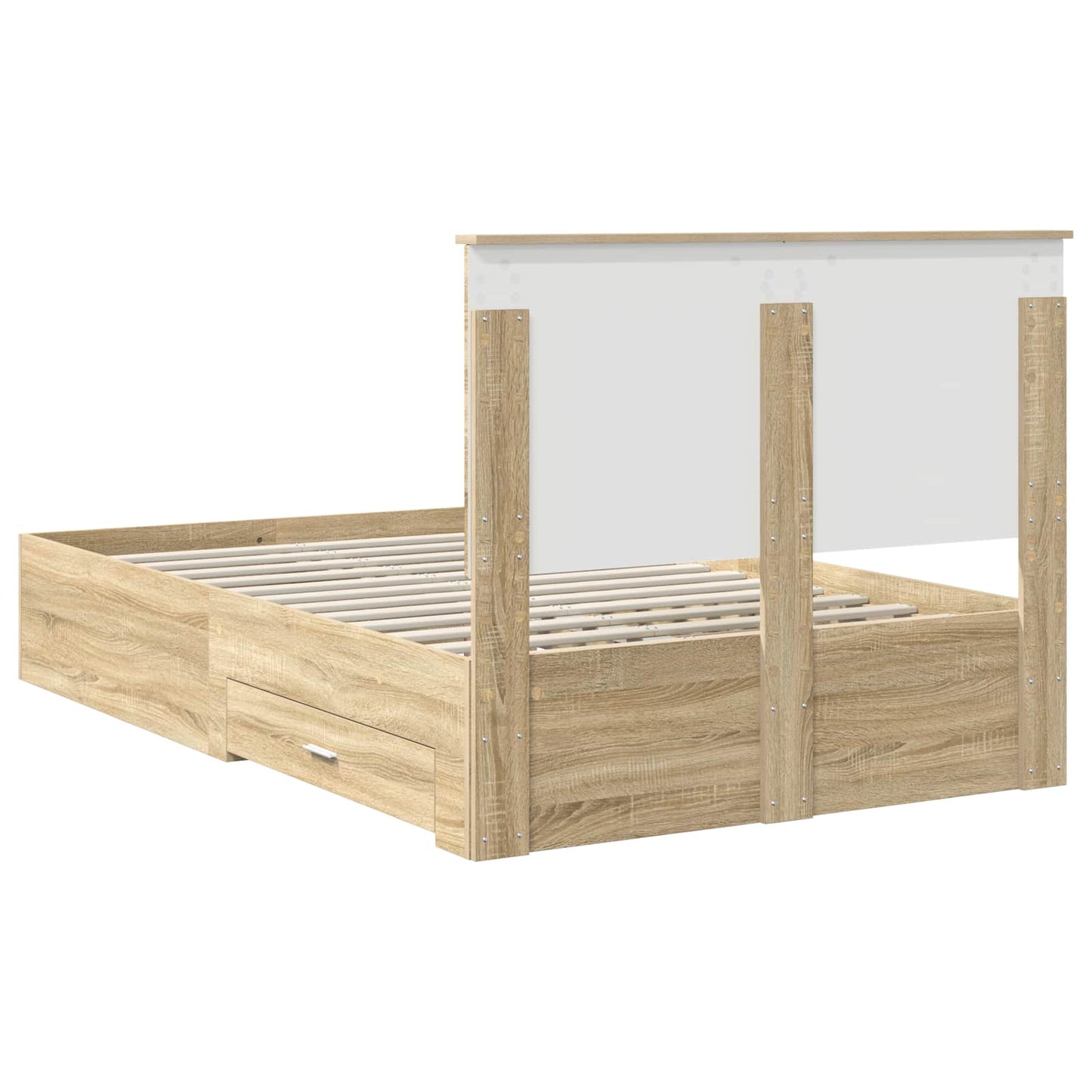 Sengestamme med skuff Sonoma eik 120 x 200 cm Konstruert tre