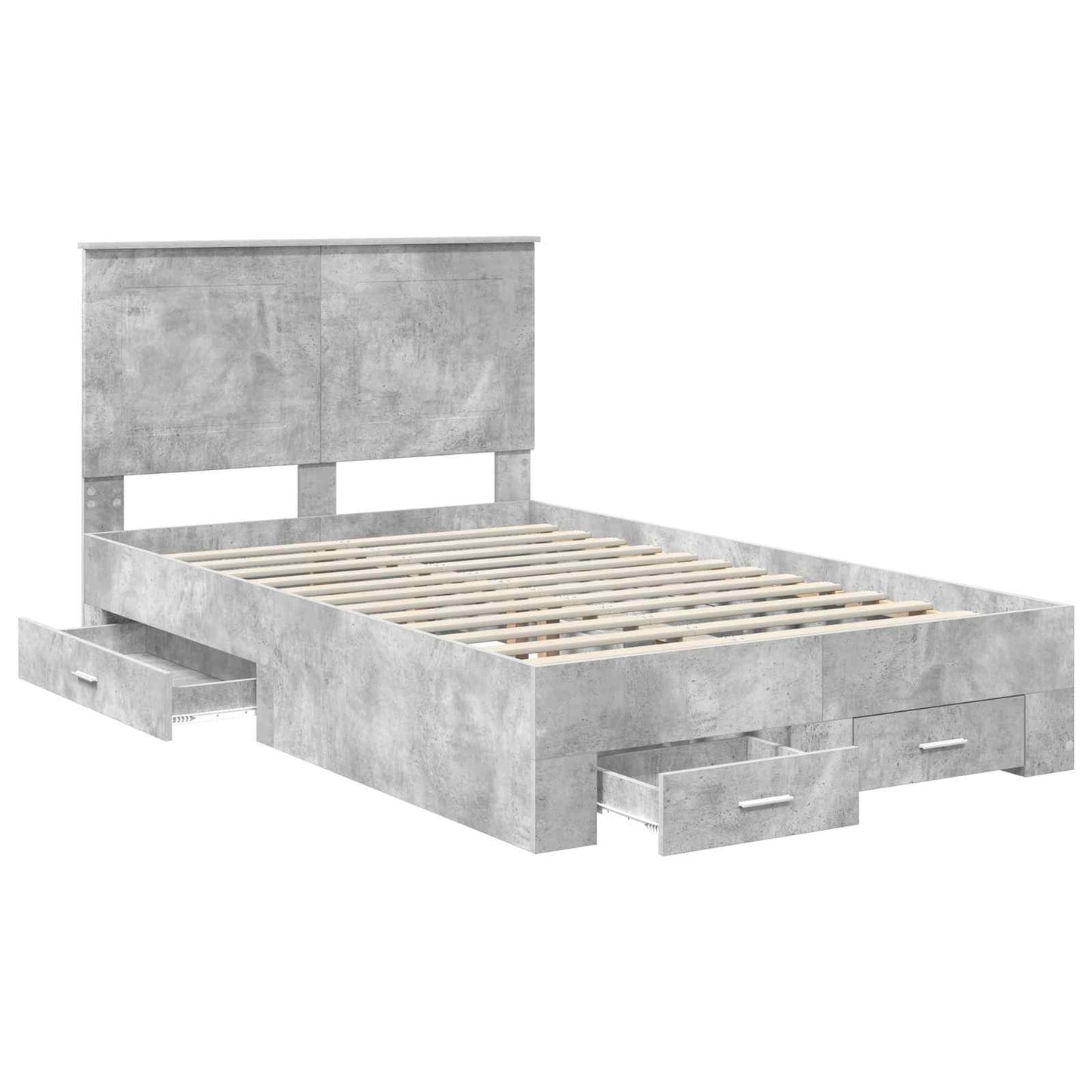 Sengestamme med skuff Betonggrå 120 x 200 cm Konstruert tre