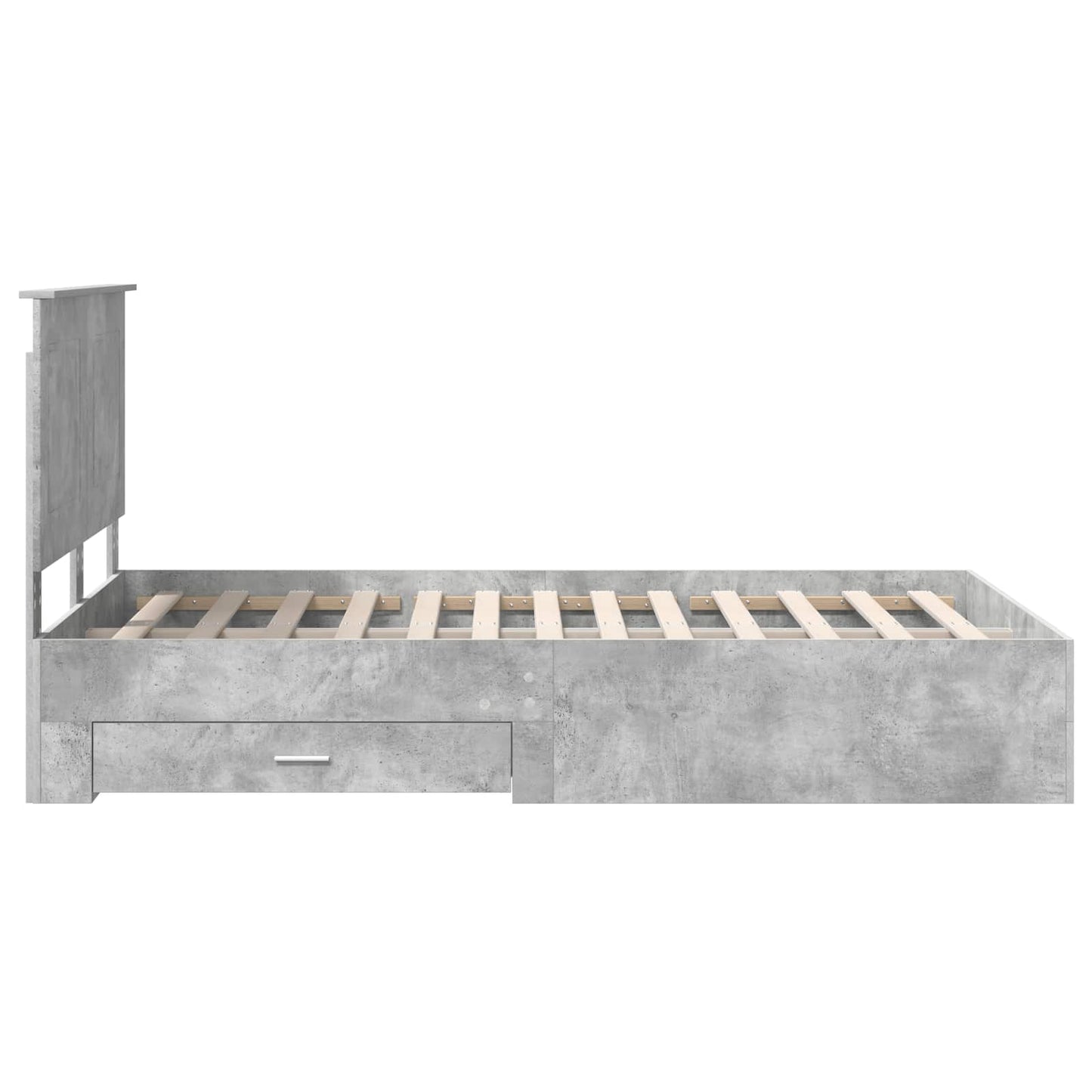 Sengestamme med skuff Betonggrå 120 x 200 cm Konstruert tre