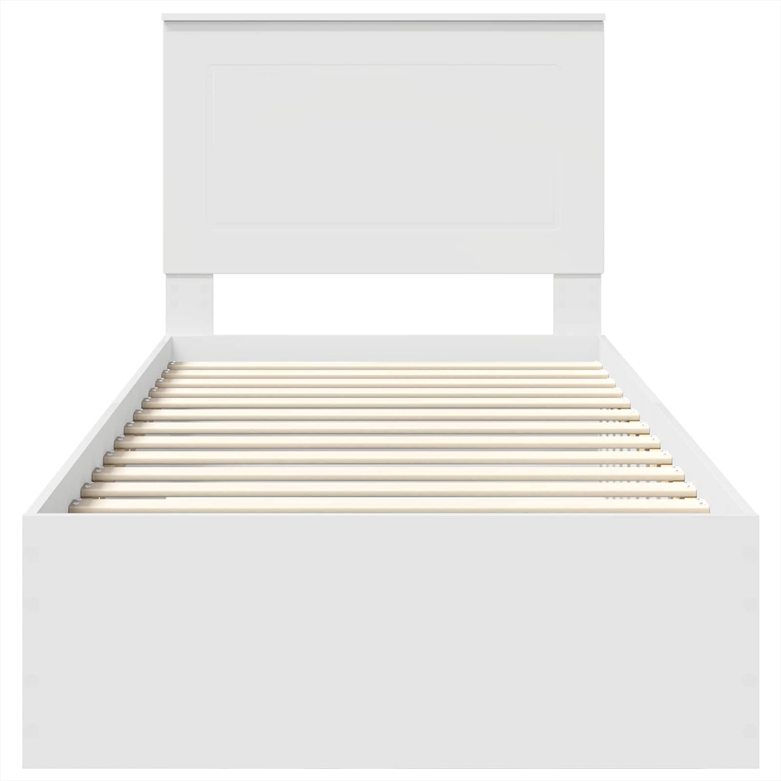 Sengestamme med hodegjerde Hvit 100 x 200 cm Konstruert tre