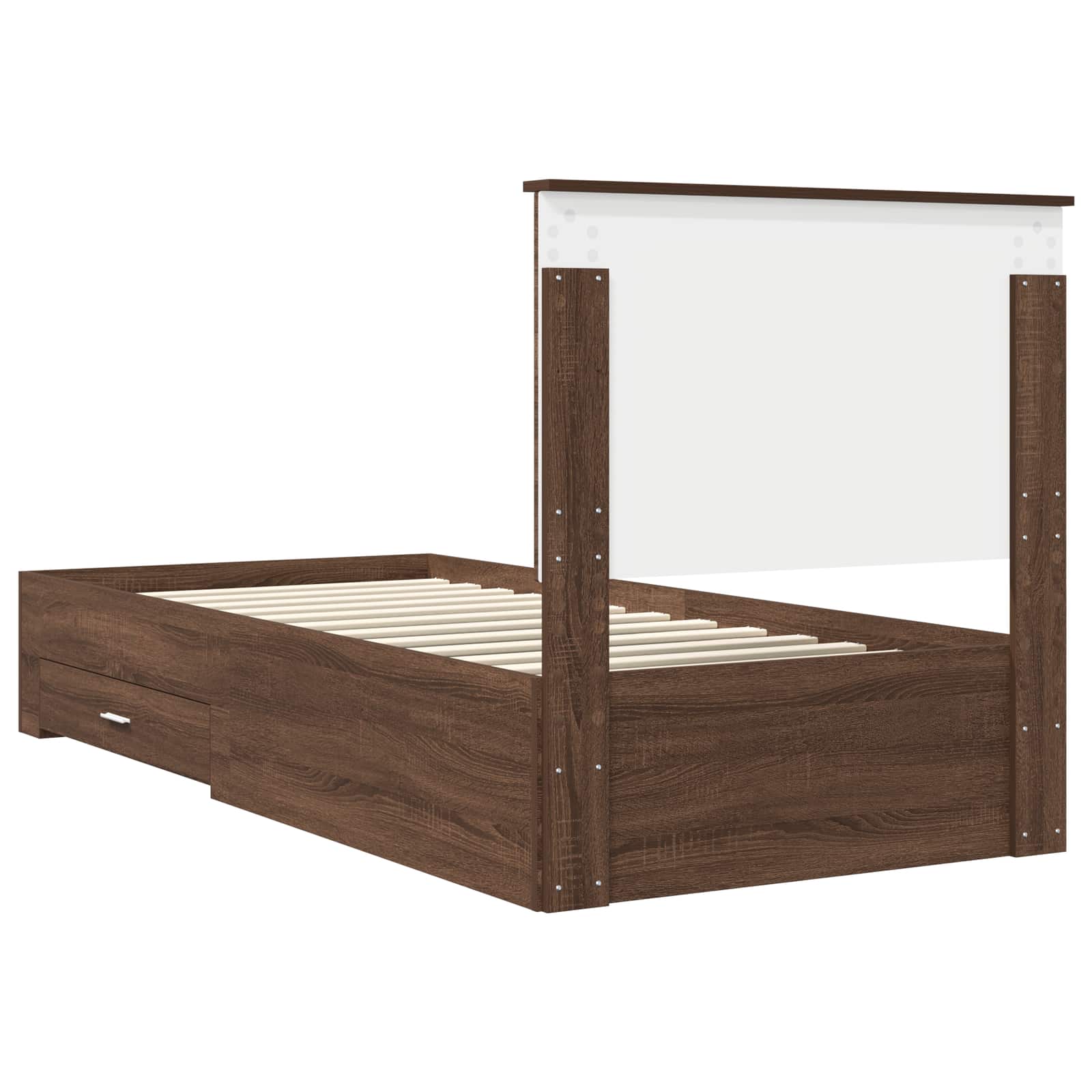 Sengestamme Brun Eik og Sølv 100 x 200 cm Konstruert tre