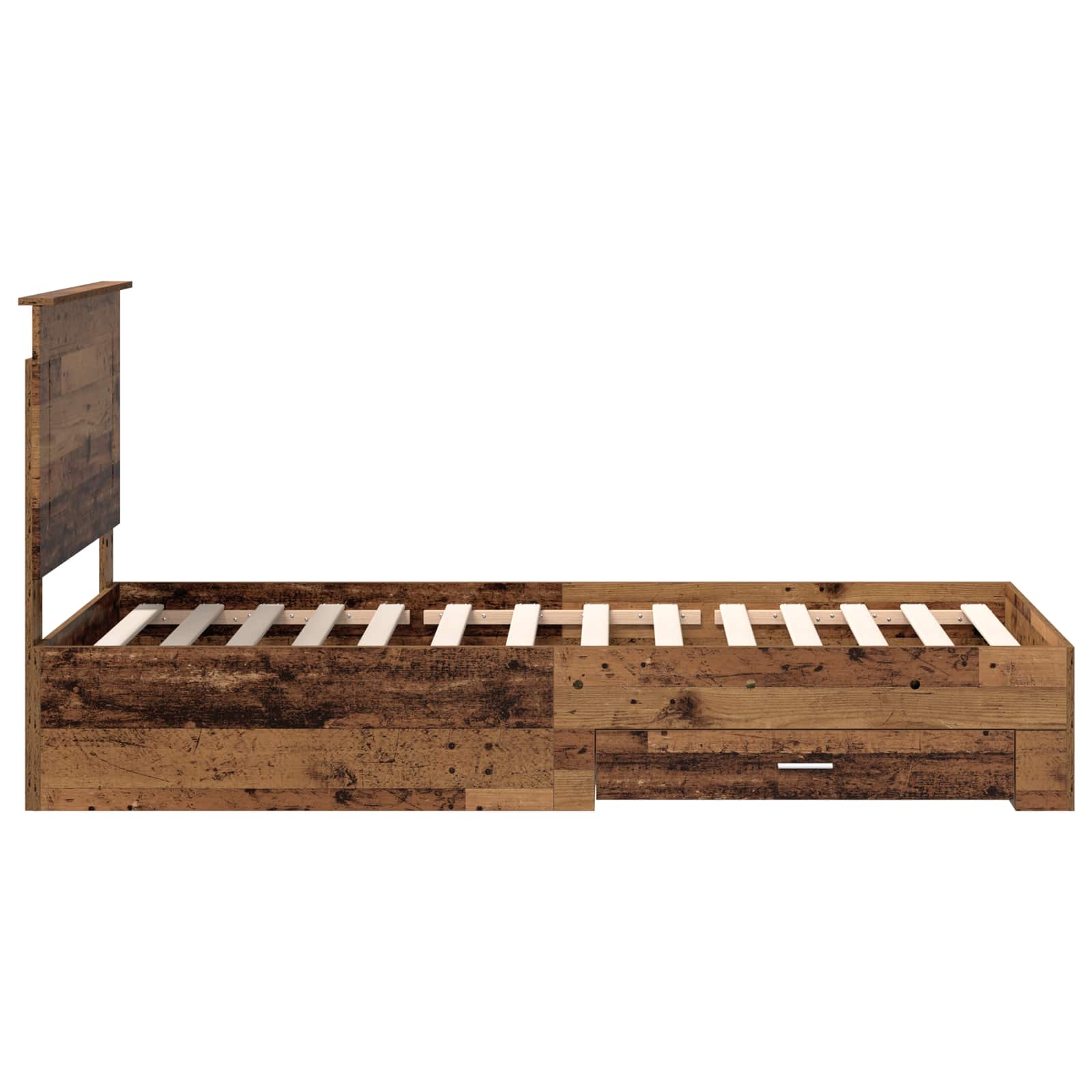 Sengestamme med skuff Gammelt tre 100 x 200 cm Konstruert tre