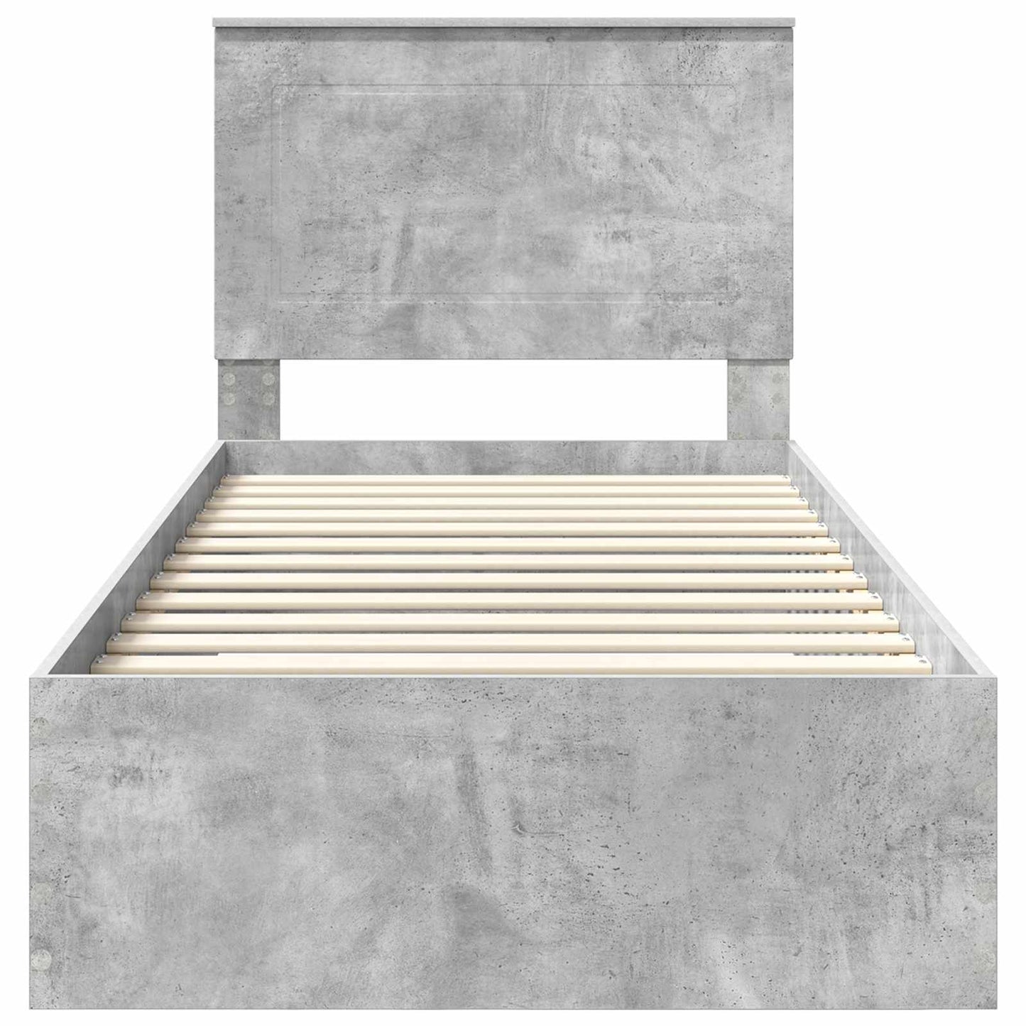Sengestamme med hodegjerde Betonggrå 90 x 190 cm Konstruert tre