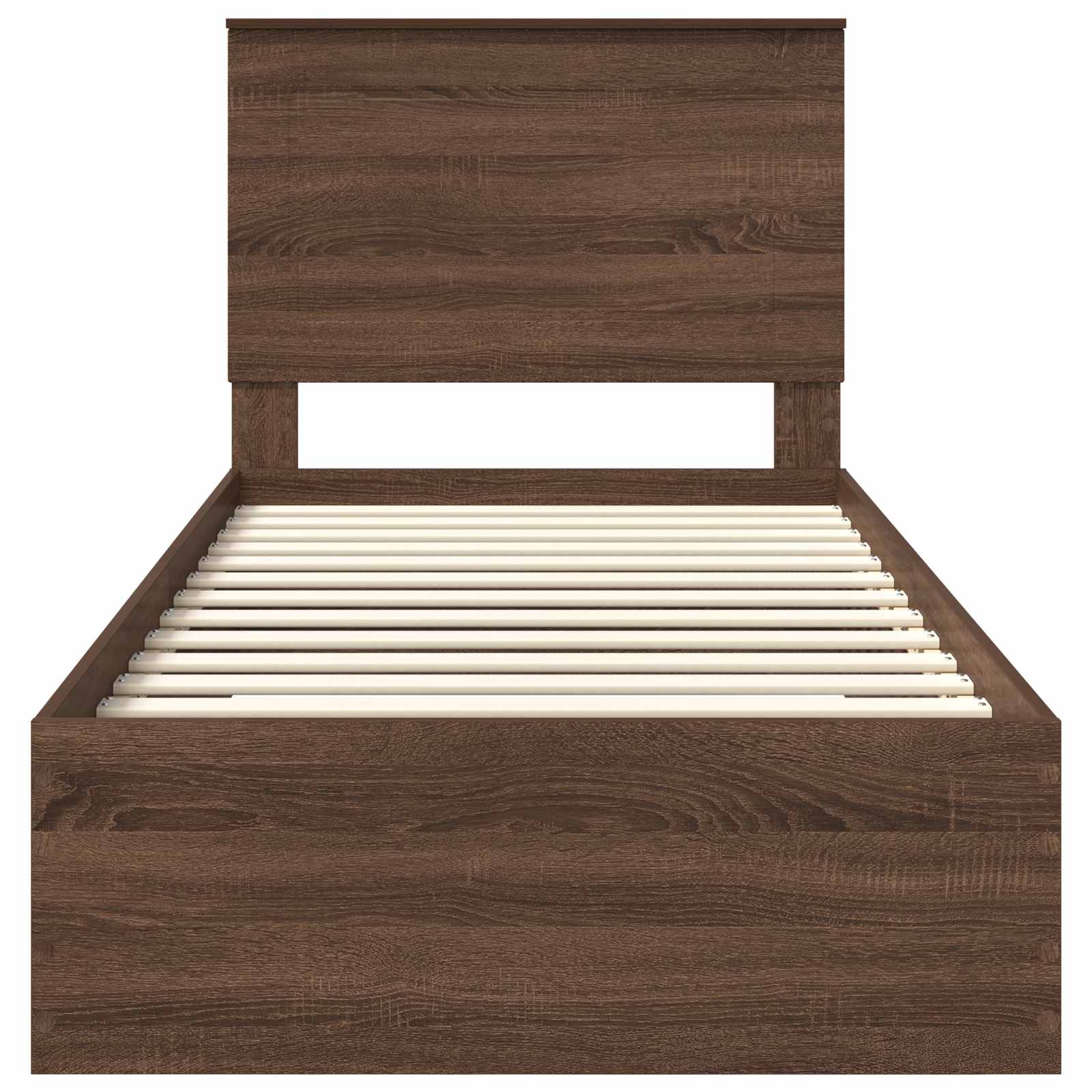 Sengestamme Brun Eik og Sølv 75 x 190 cm Konstruert tre