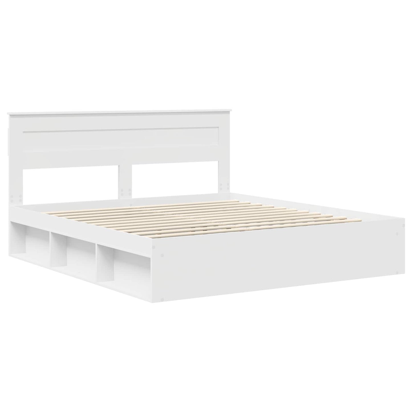 Sengestamme med hodegjerde Hvit 180 x 200 cm Massiv furu