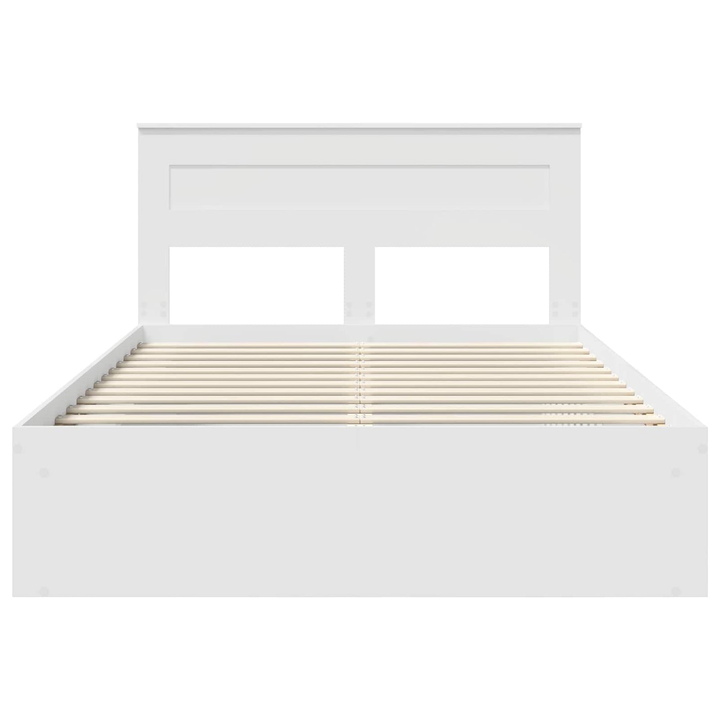 Sengestamme med hodegjerde Hvit 160 x 200 cm Massiv furu