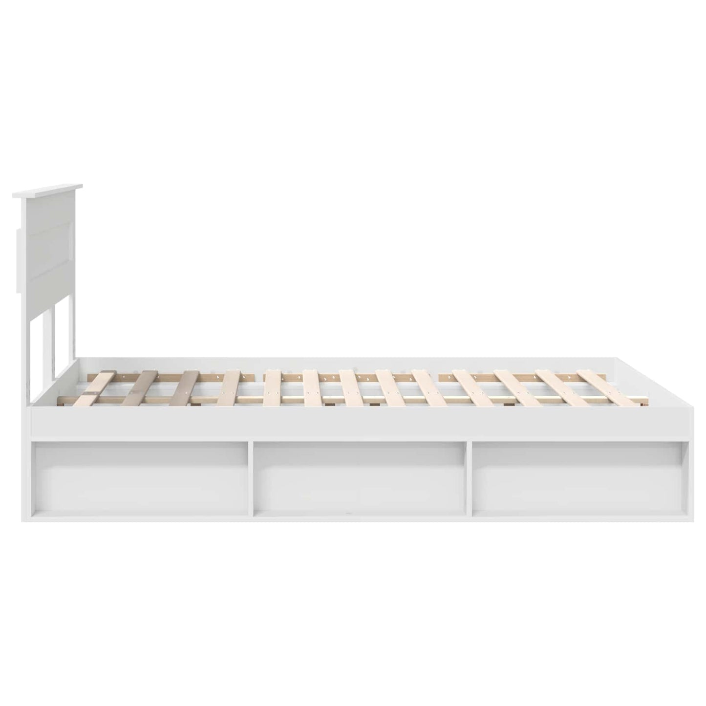 Sengestamme med hodegjerde Hvit 160 x 200 cm Massiv furu