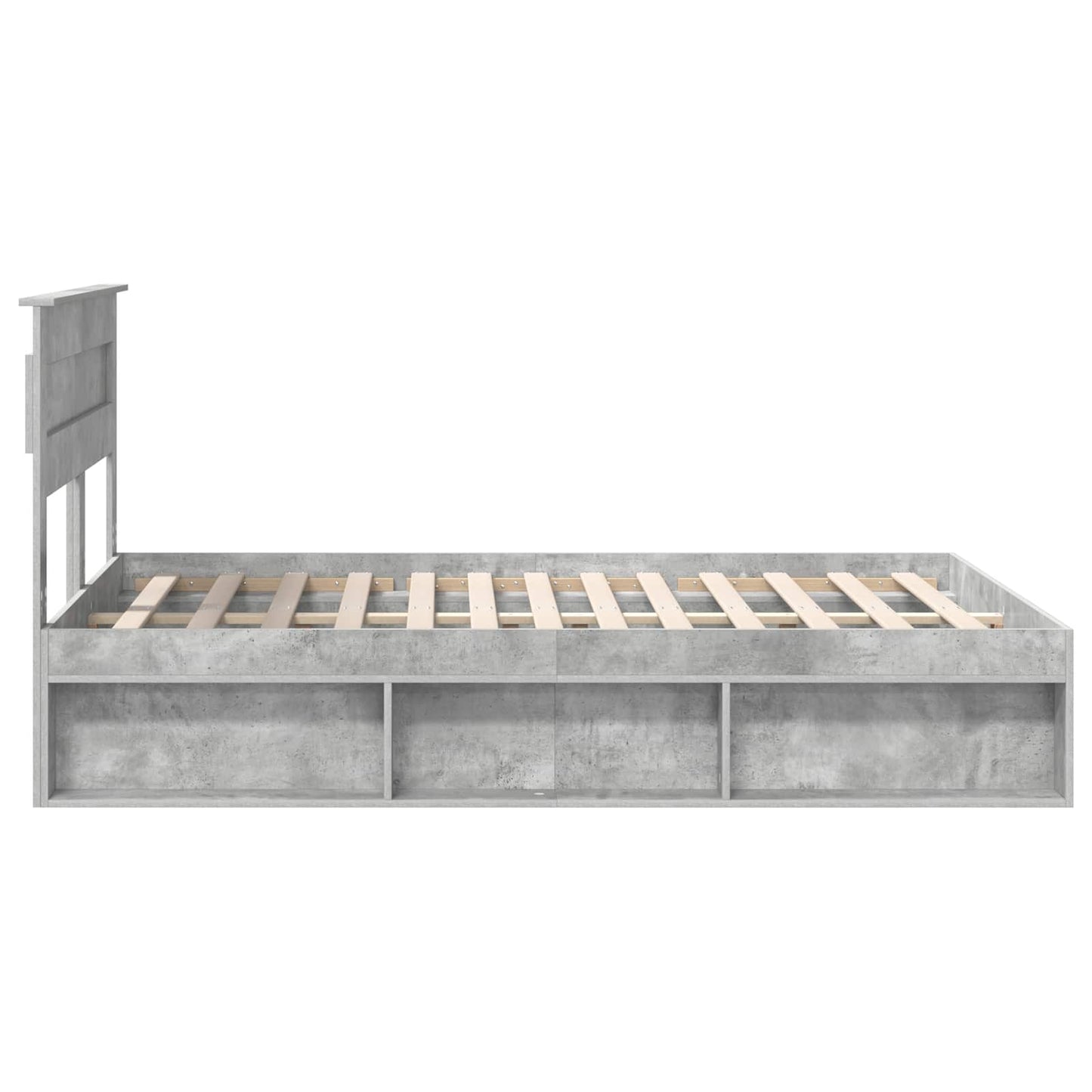 Sengestamme med hodegjerde Betong 160 x 200 cm Massiv furu