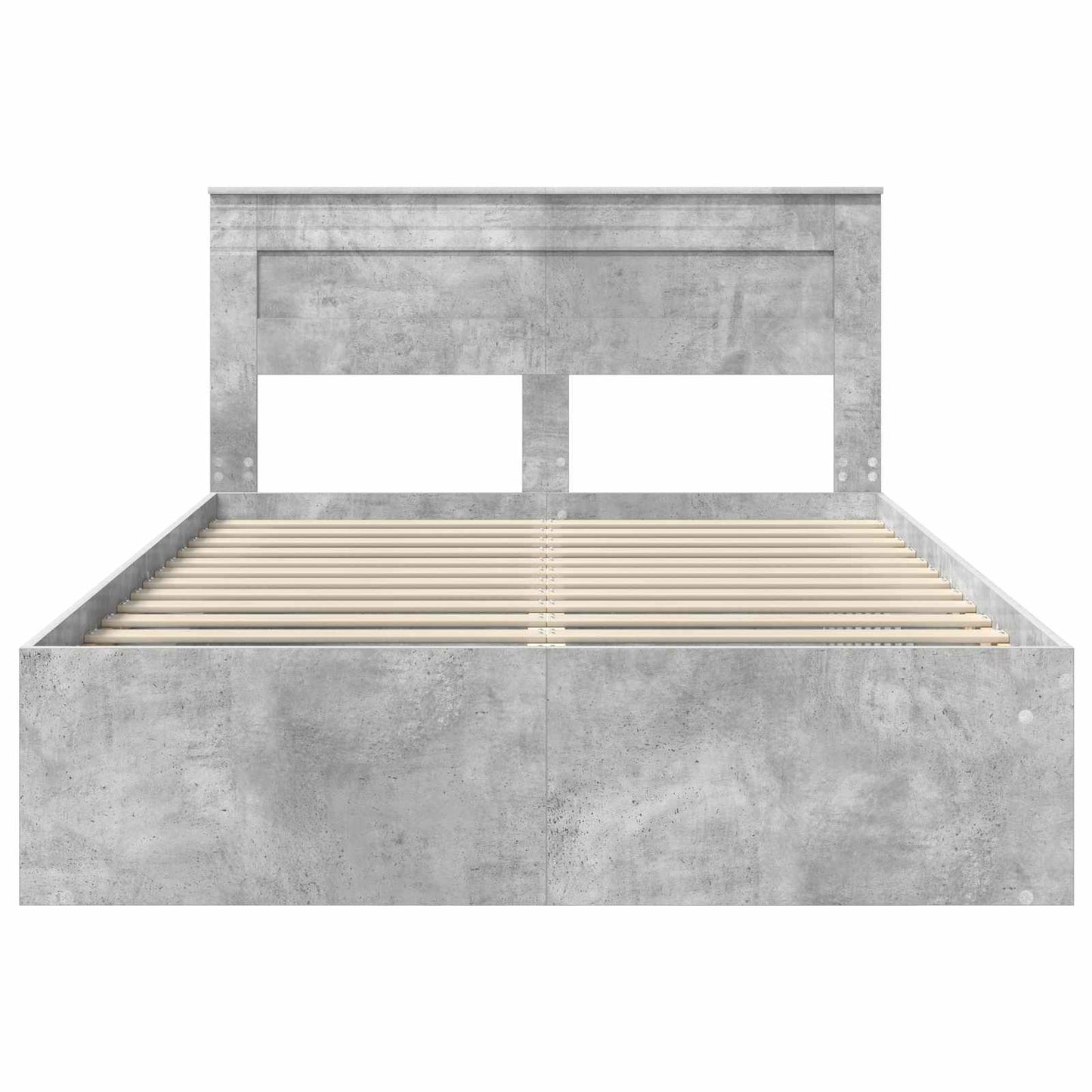 Sengestamme med hodegjerde Betong 140 x 200 cm Massiv furu