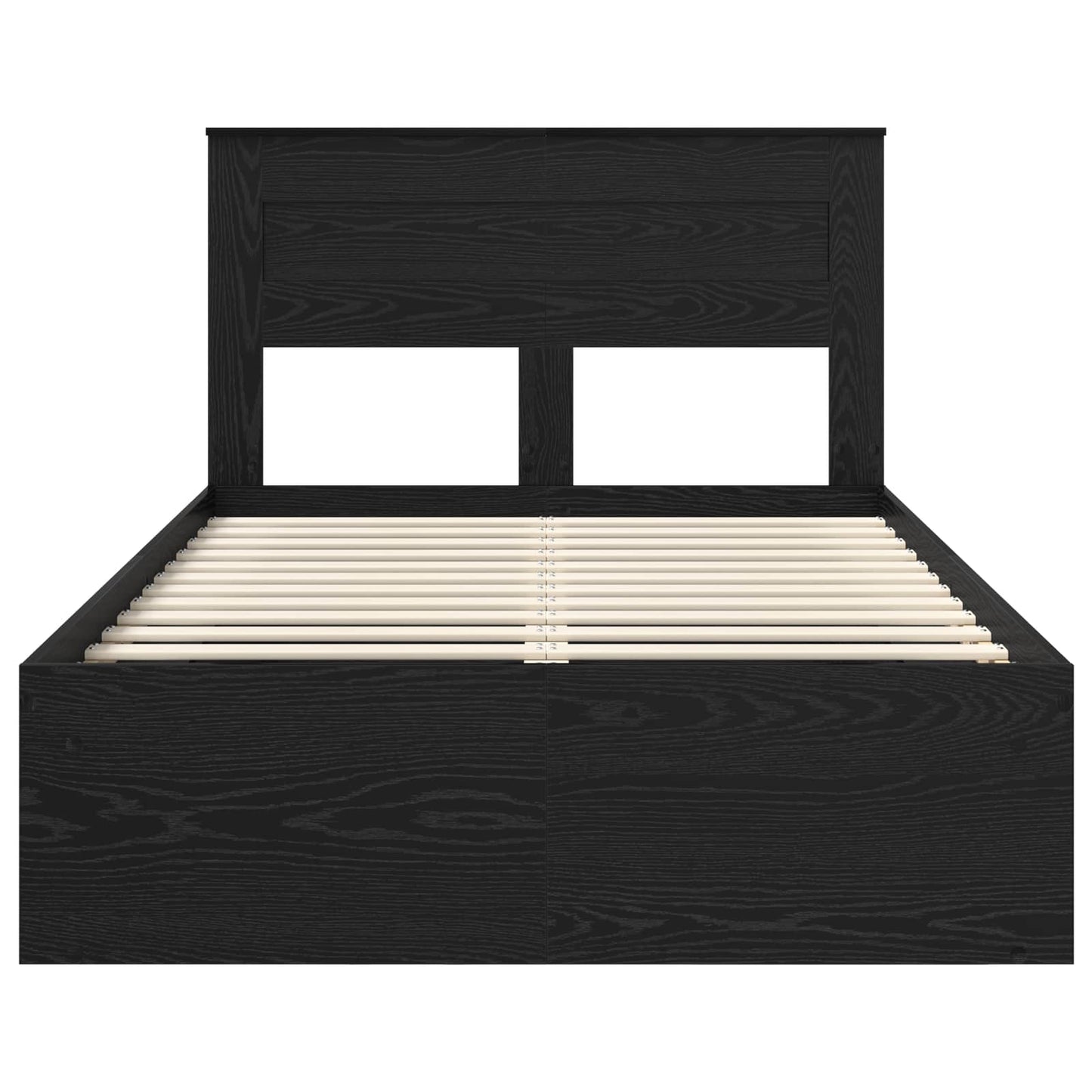 Sengestamme med hodegjerde Svart 135 x 190 cm Massiv furu