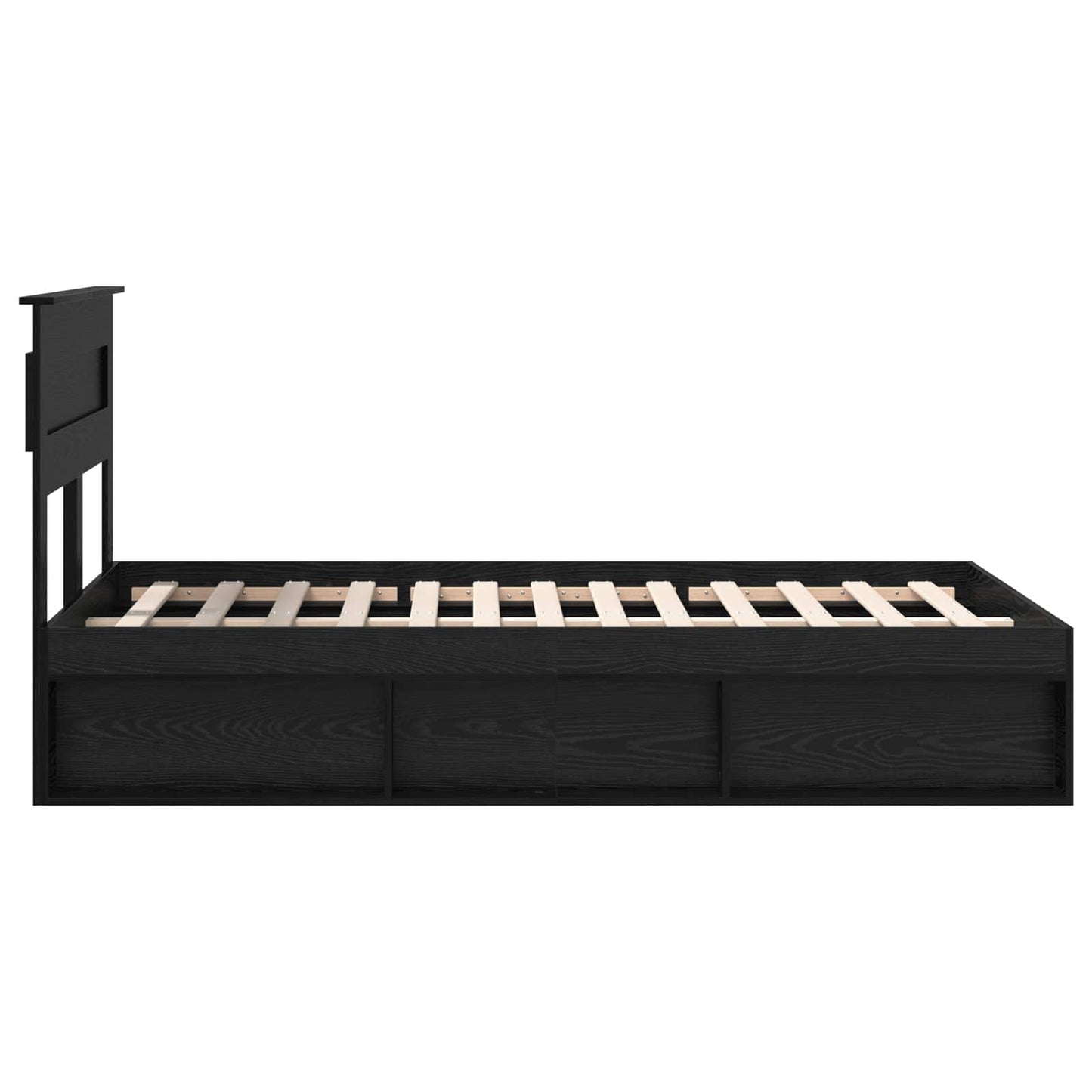 Sengestamme med hodegjerde Svart 135 x 190 cm Massiv furu