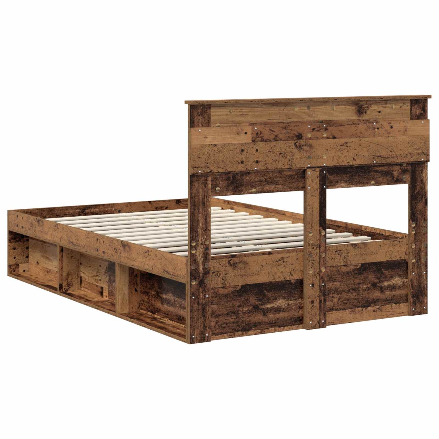 Sengestamme med hodegjerde Gammelt tre 135 x 190 cm Massiv furu