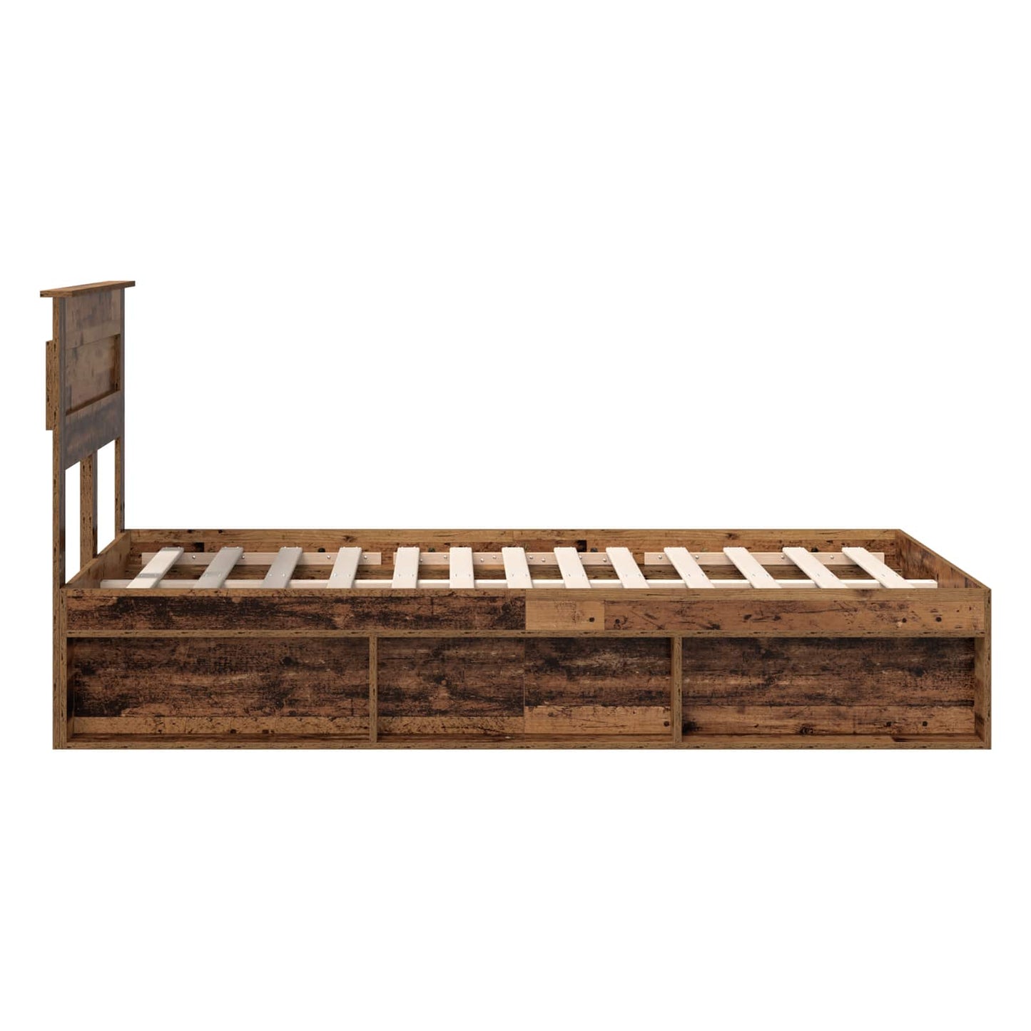 Sengestamme med hodegjerde Gammelt tre 135 x 190 cm Massiv furu