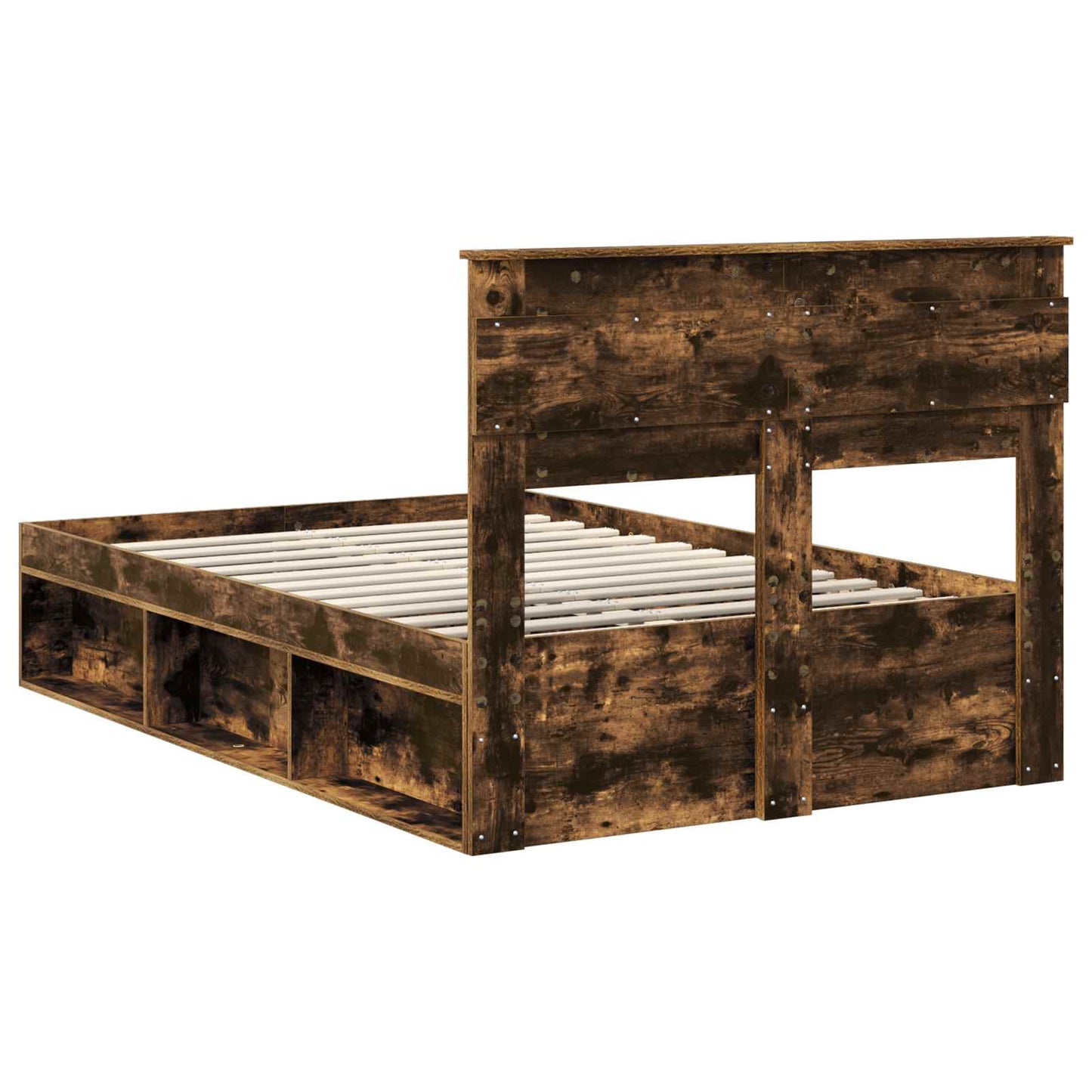 Sengestamme med hodegjerde Røkt eik 120 x 190 cm Massiv furu