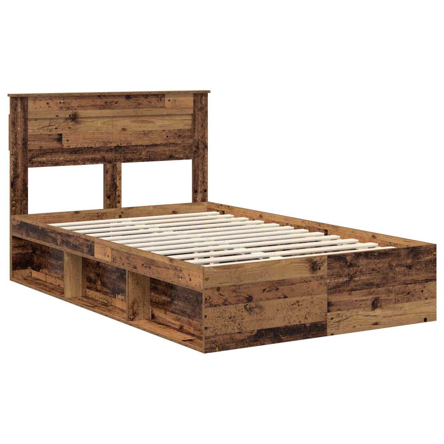Sengestamme med hodegjerde Gammelt tre 120 x 200 cm Massiv furu