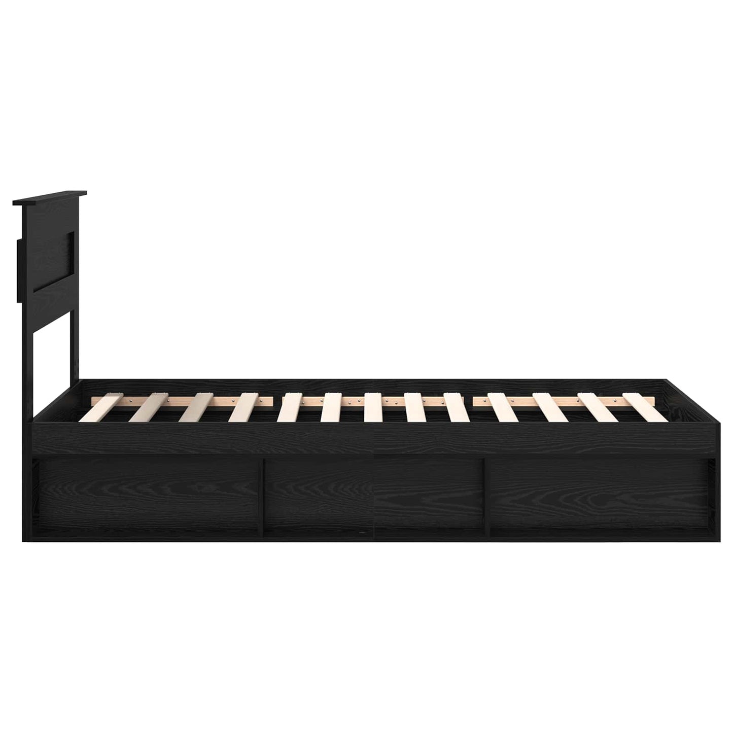 Sengestamme med hodegjerde Svart 100 x 200 cm Massiv furu