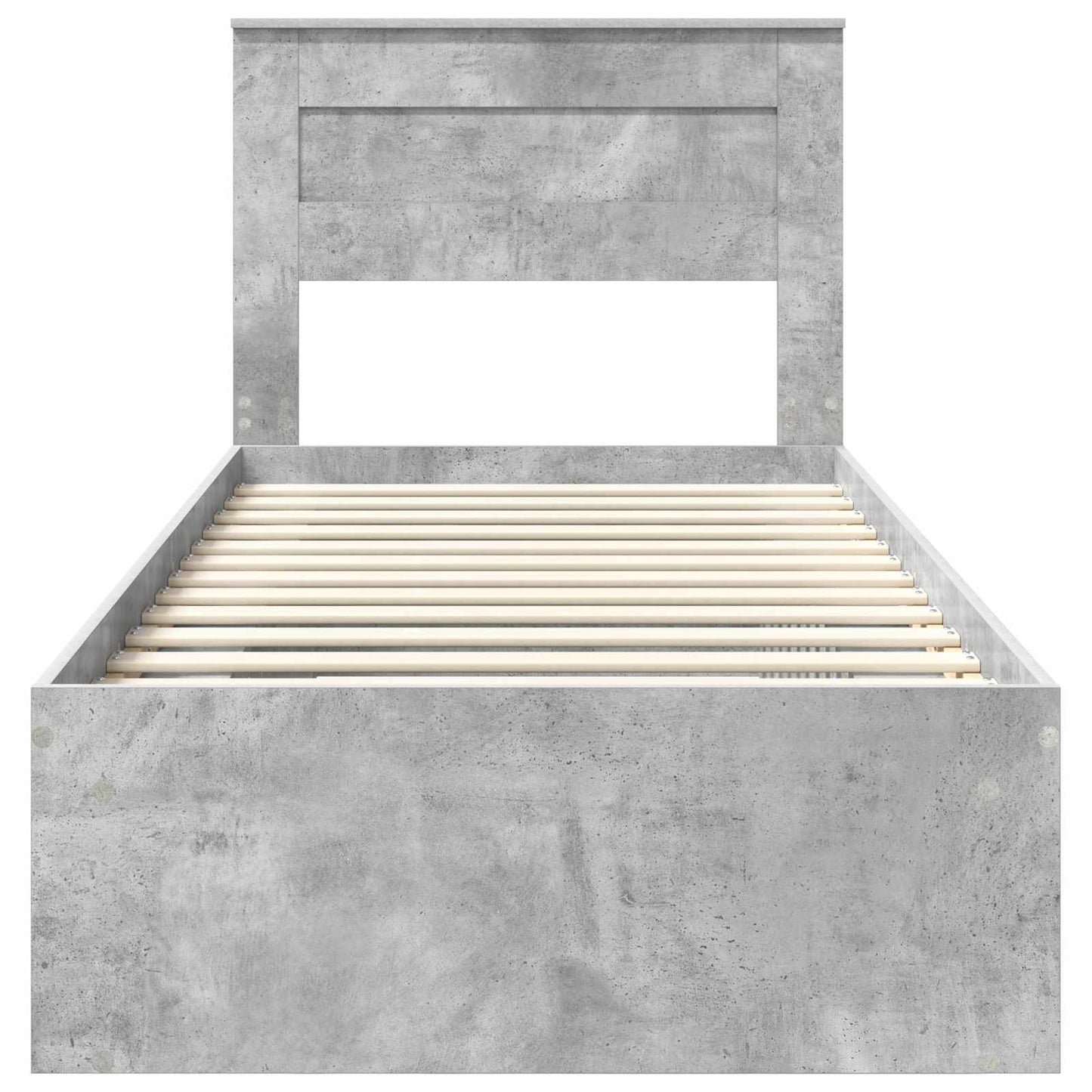 Sengestamme med hodegjerde Betonggrå 100 x 200 cm Massiv furu