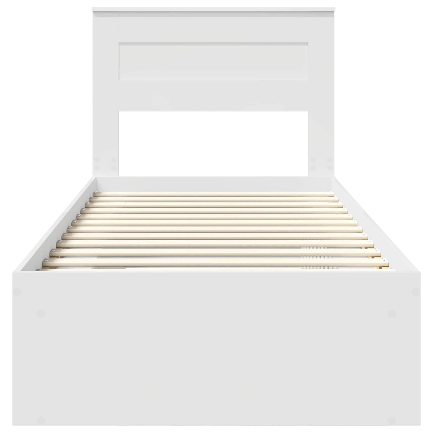 Sengestamme med hodegjerde Hvit 75 x 190 cm Massiv furu