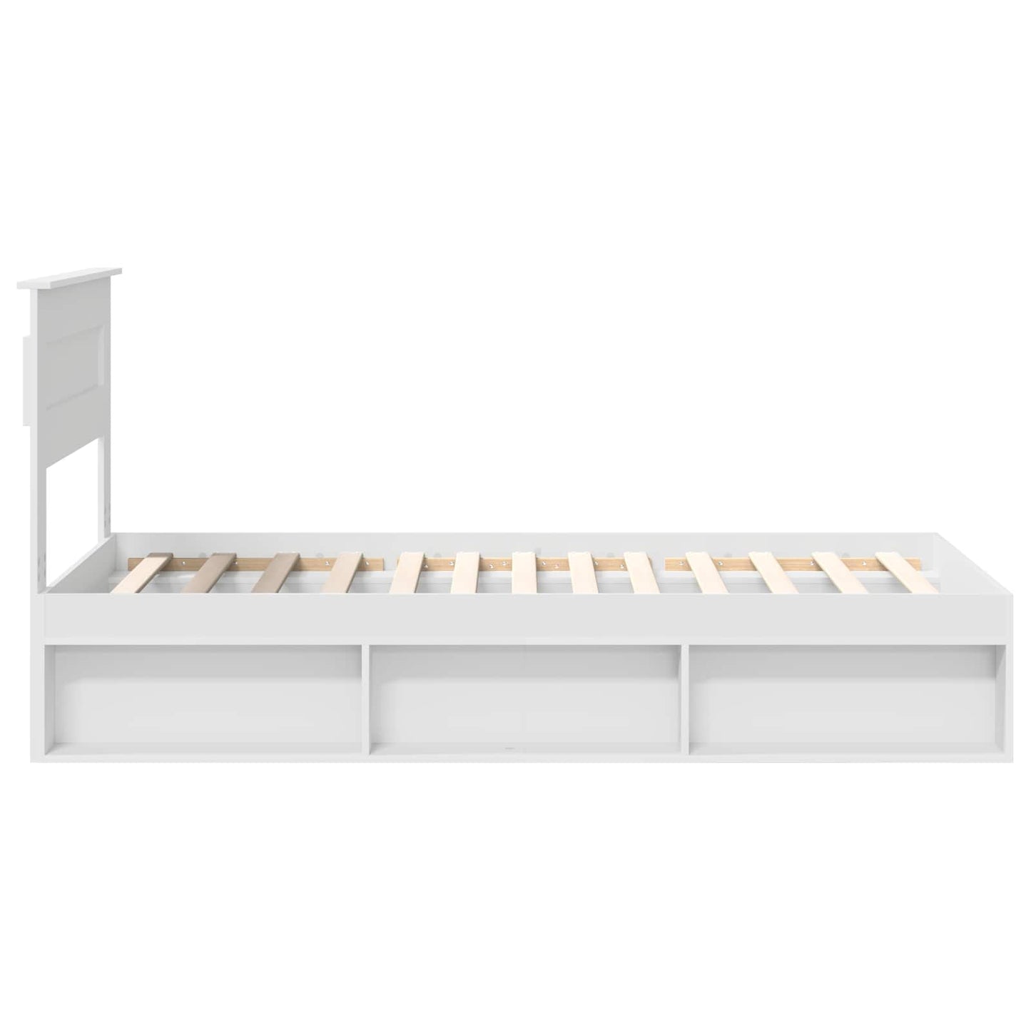Sengestamme med hodegjerde Hvit 75 x 190 cm Massiv furu