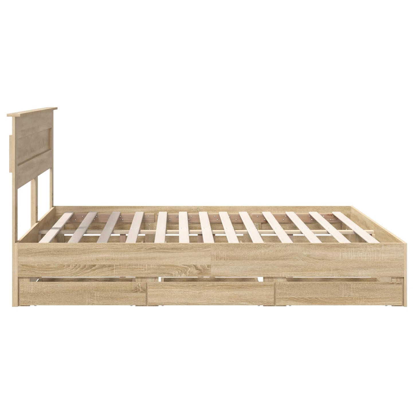 Sengestamme med skuff Sonoma eik 200 x 200 cm Ingeniørtre