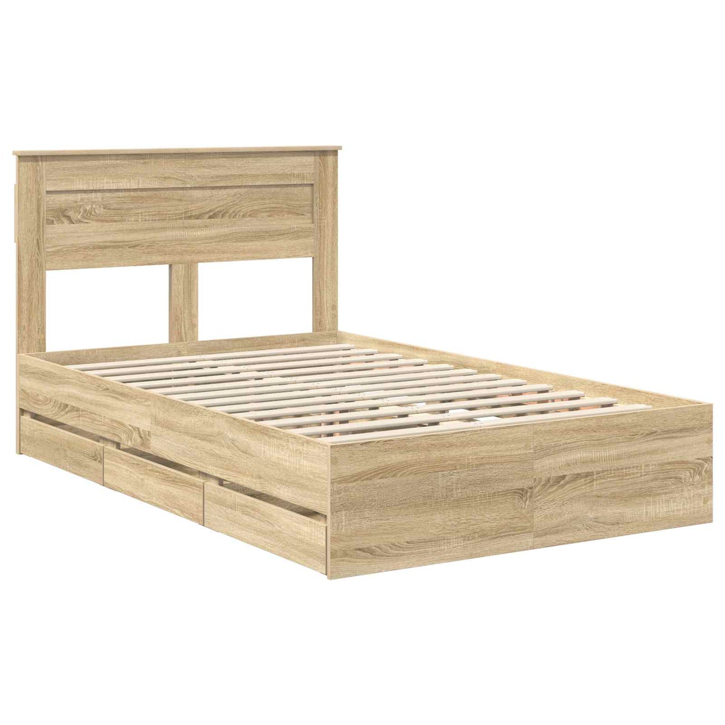 Sengestamme med skuff Sonoma eik 120 x 190 cm Ingeniørtre