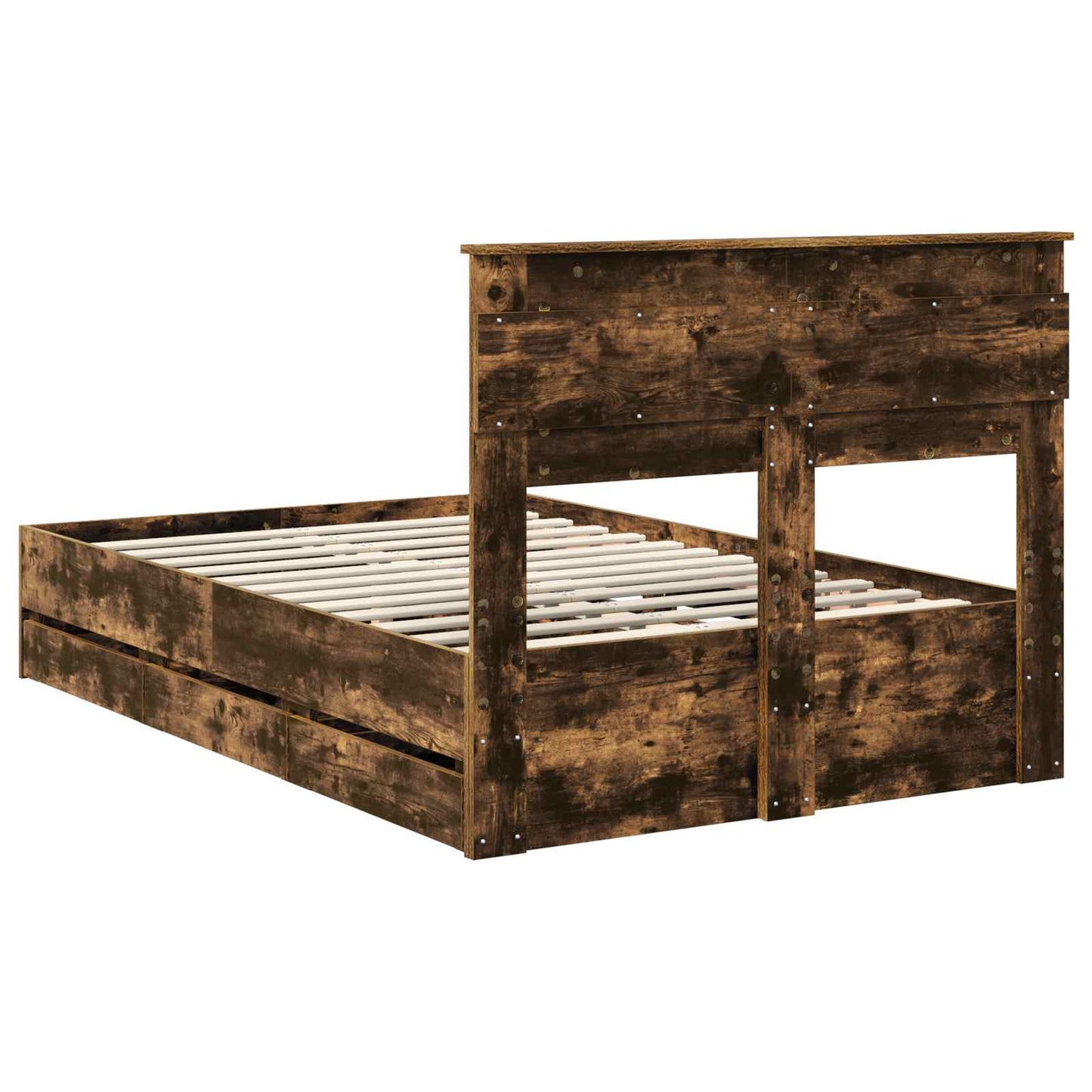 Sengestamme med skuff Røkt eik 120 x 200 cm Ingeniørtre