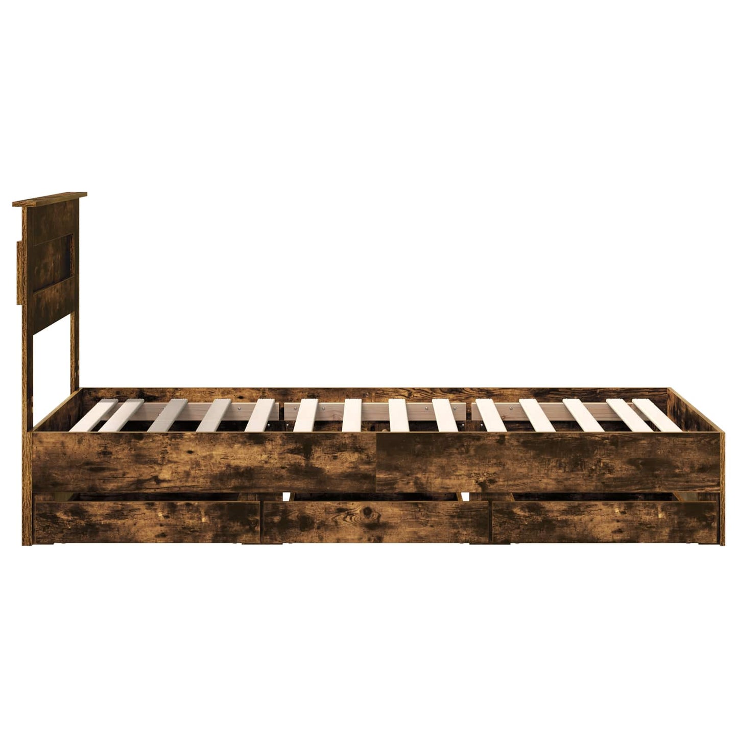 Sengestamme med skuff Røkt eik 75 x 190 cm Ingeniørtre