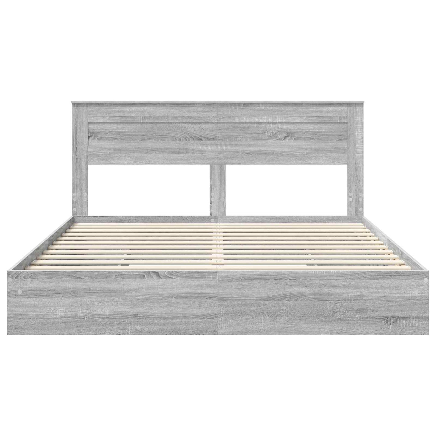 Seng med Oppbevaring Grå Sonoma 200 x 200 cm Konstruert tre