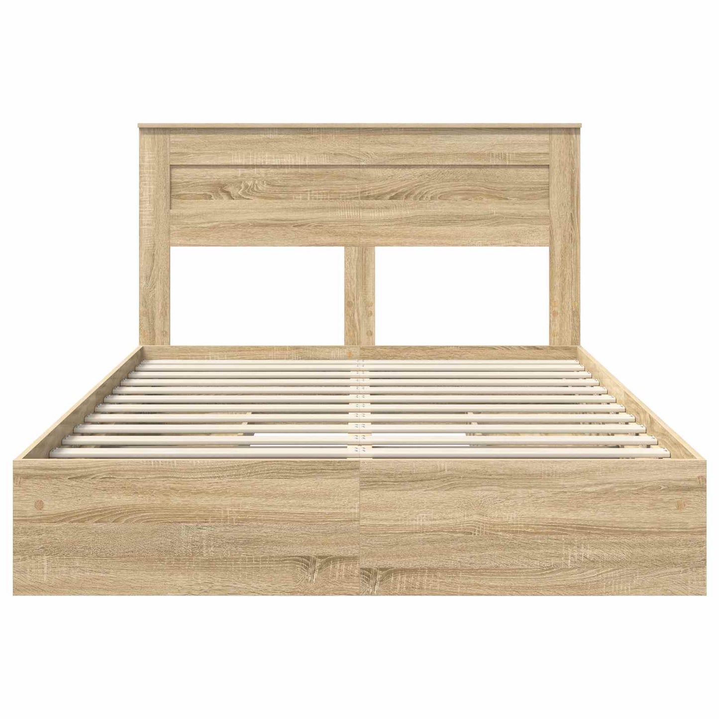 Seng med Oppbevaring Sonoma eik 160 x 200 cm Konstruert tre