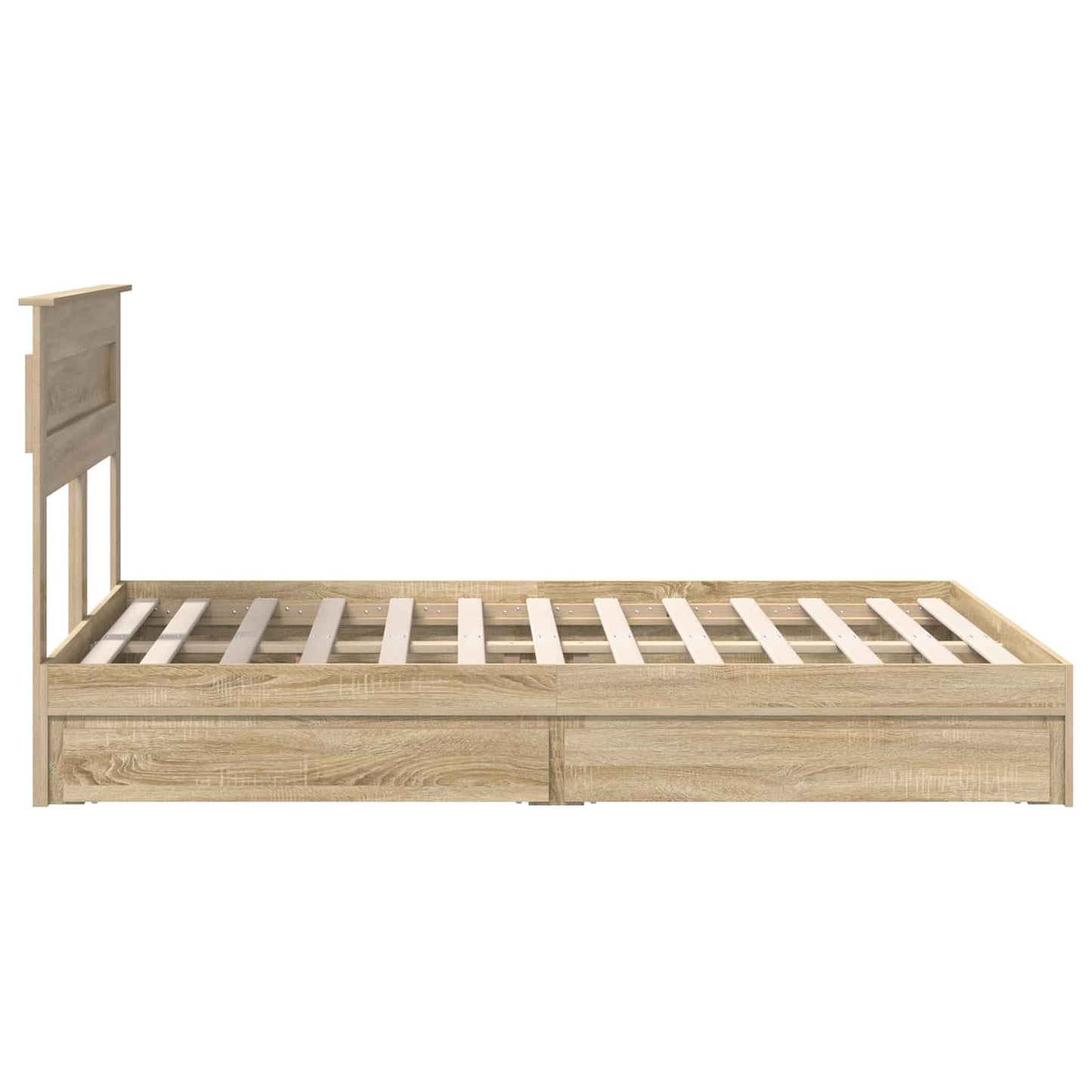 Seng med Oppbevaring Sonoma eik 160 x 200 cm Konstruert tre