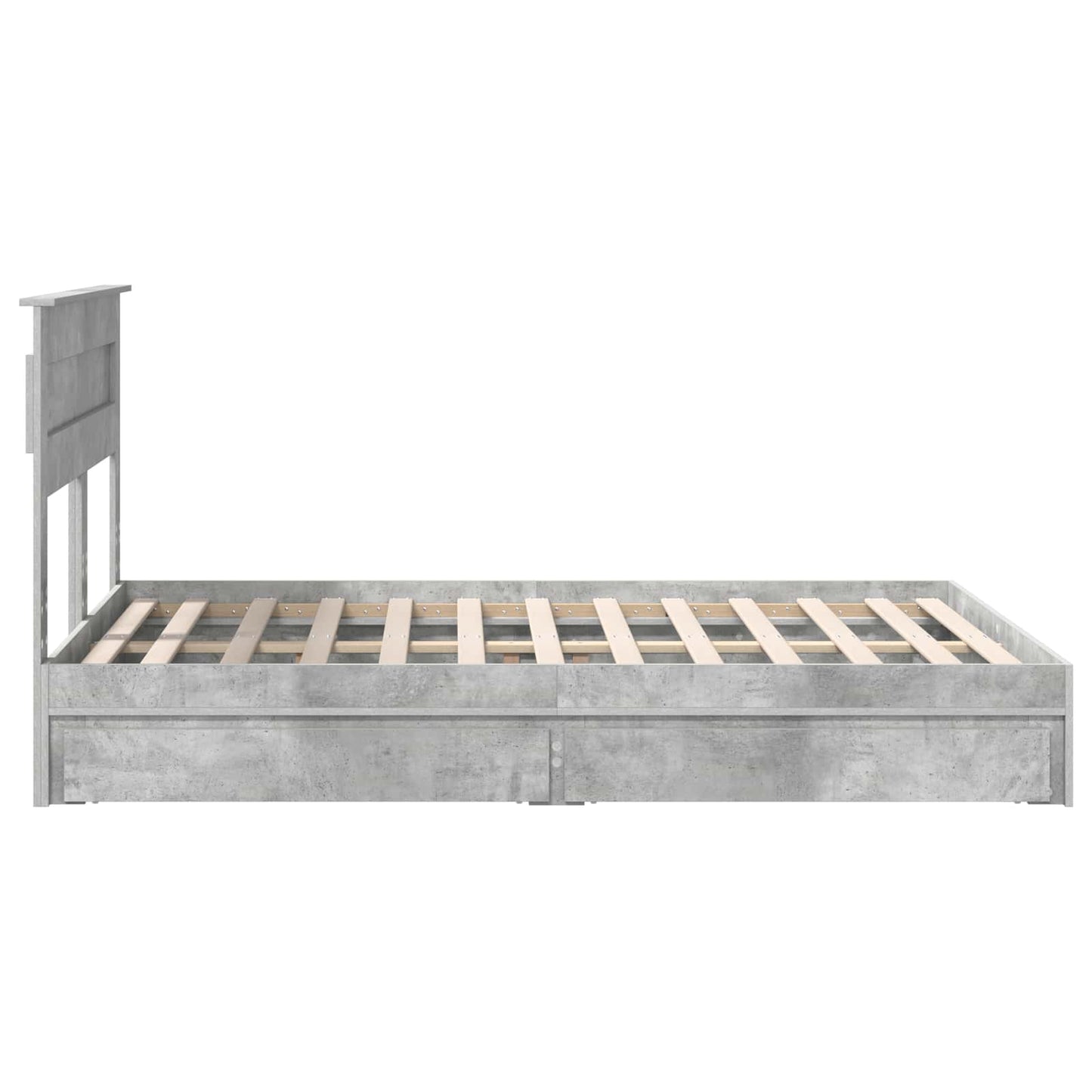Seng med Oppbevaring Betonggrå 150 x 200 cm Konstruert tre