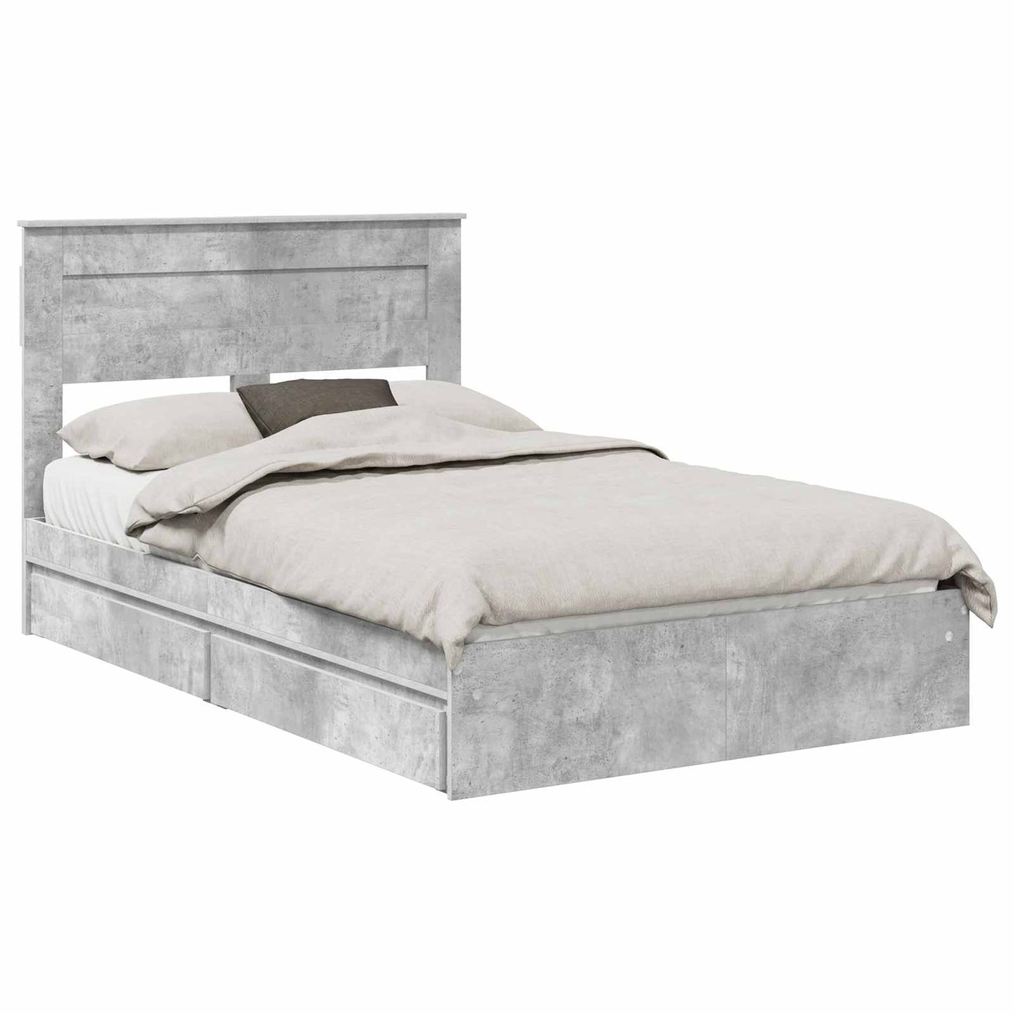 Seng med Oppbevaring Betonggrå 135 x 190 cm Konstruert tre