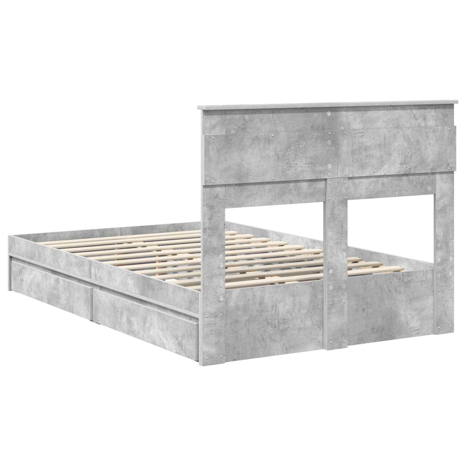 Seng med Oppbevaring Betonggrå 135 x 190 cm Konstruert tre