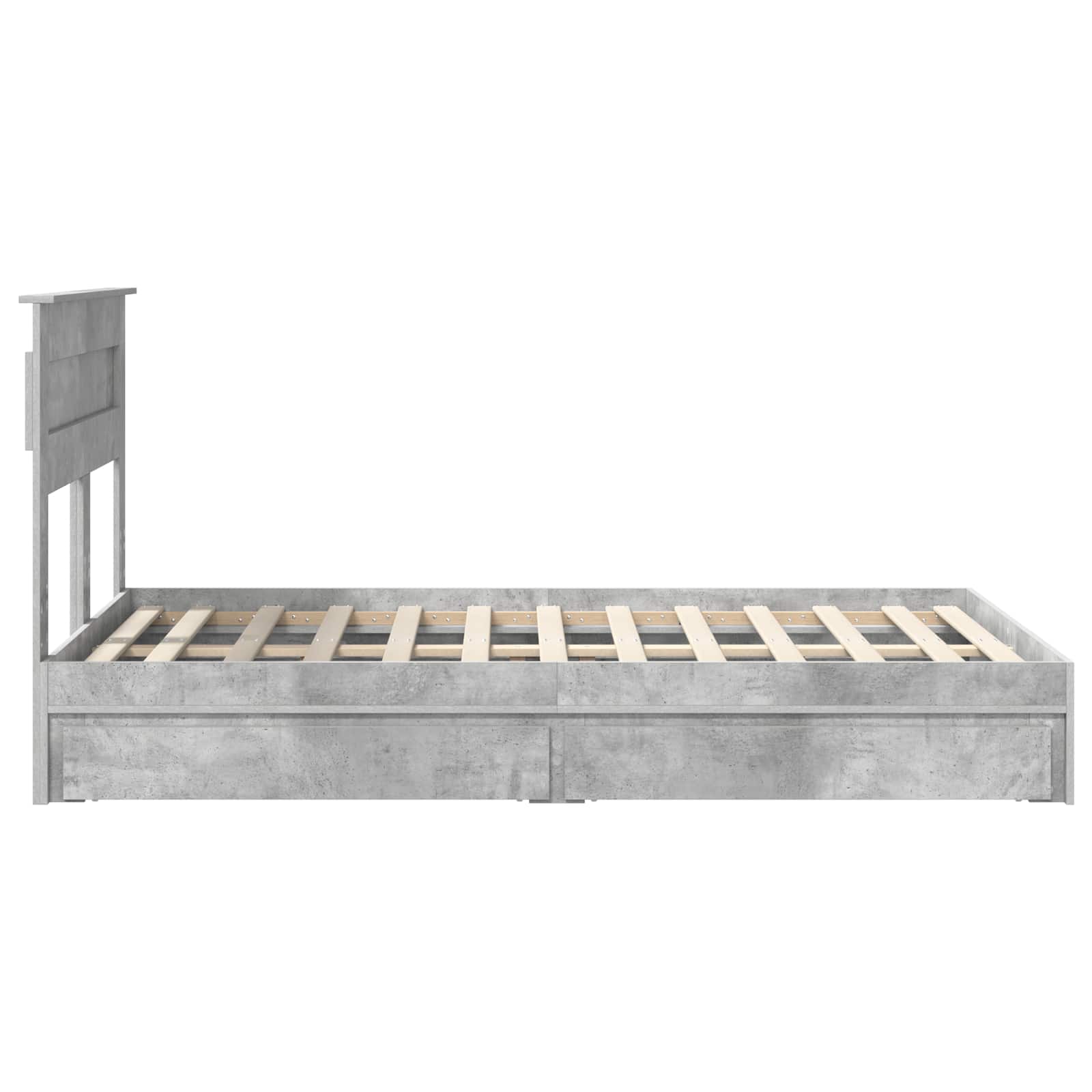 Seng med Oppbevaring Betonggrå 135 x 190 cm Konstruert tre