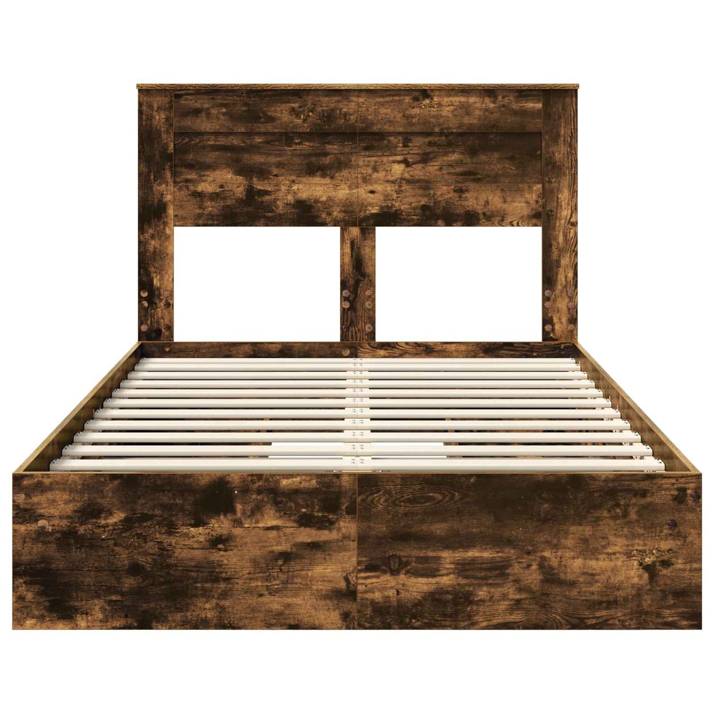 Seng med Oppbevaring Røkt eik 135 x 190 cm Konstruert tre