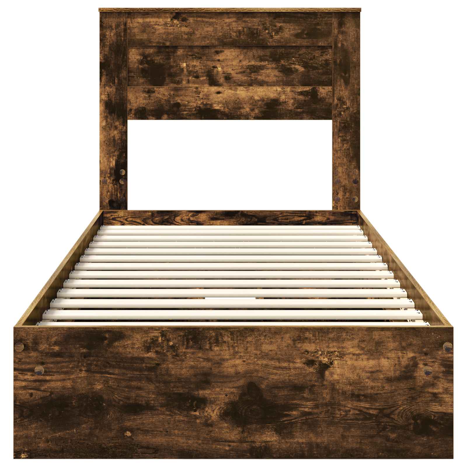 Seng med Oppbevaring Røkt eik 90 x 190 cm Konstruert tre