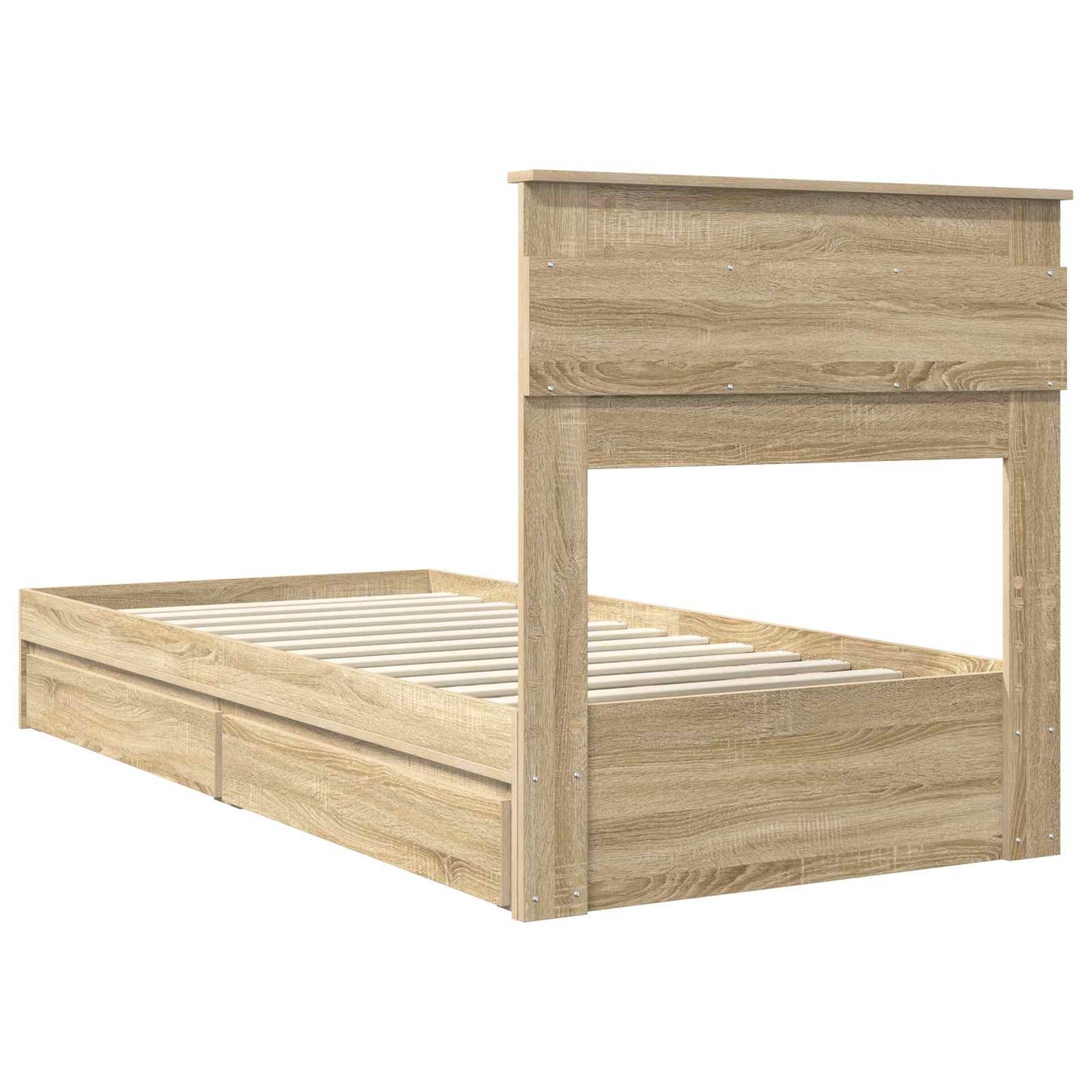 Seng med Oppbevaring Sonoma eik 75 x 190 cm Konstruert tre
