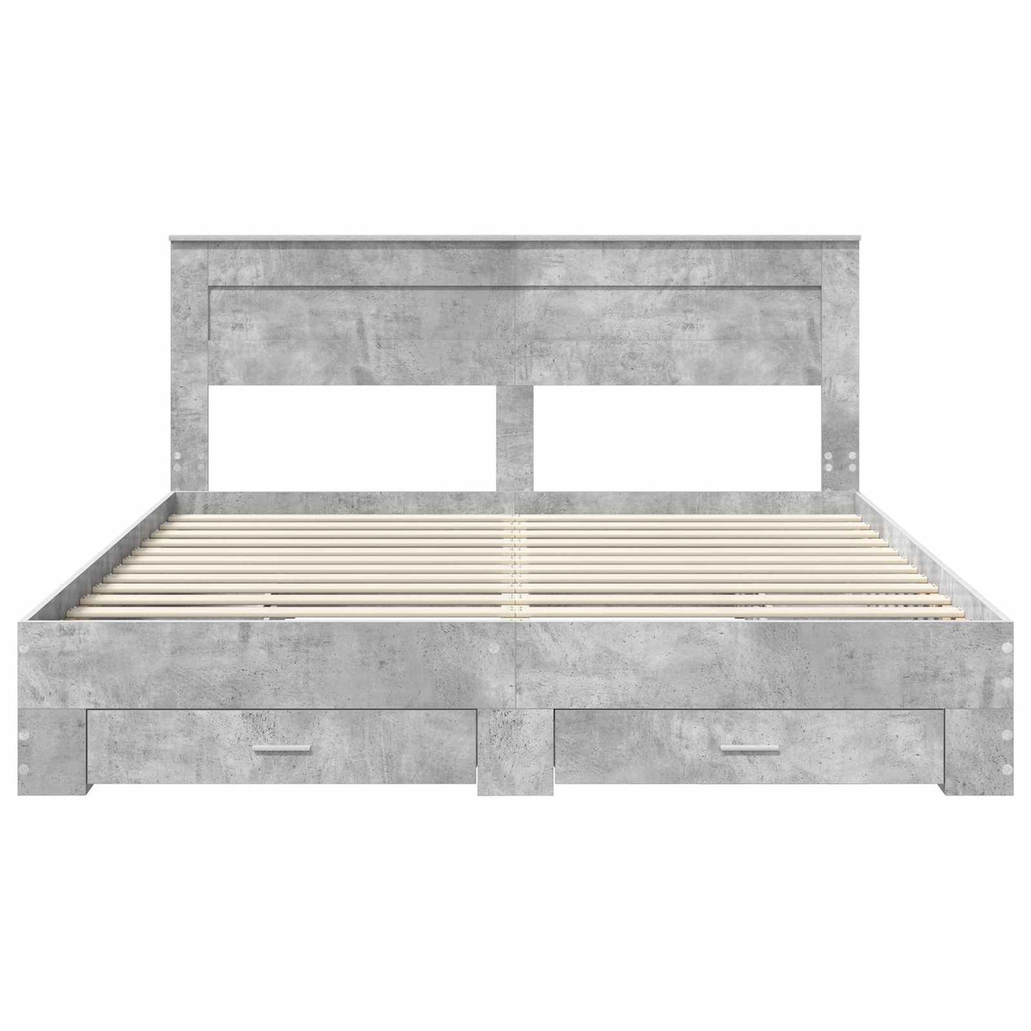 Sengestamme med skuff Betonggrå 200 x 200 cm Konstruert tre