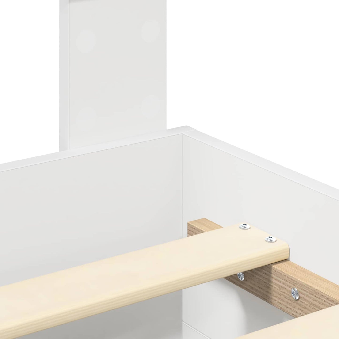 Sengestamme med hodegjerde Hvit 180 x 200 cm Konstruert tre