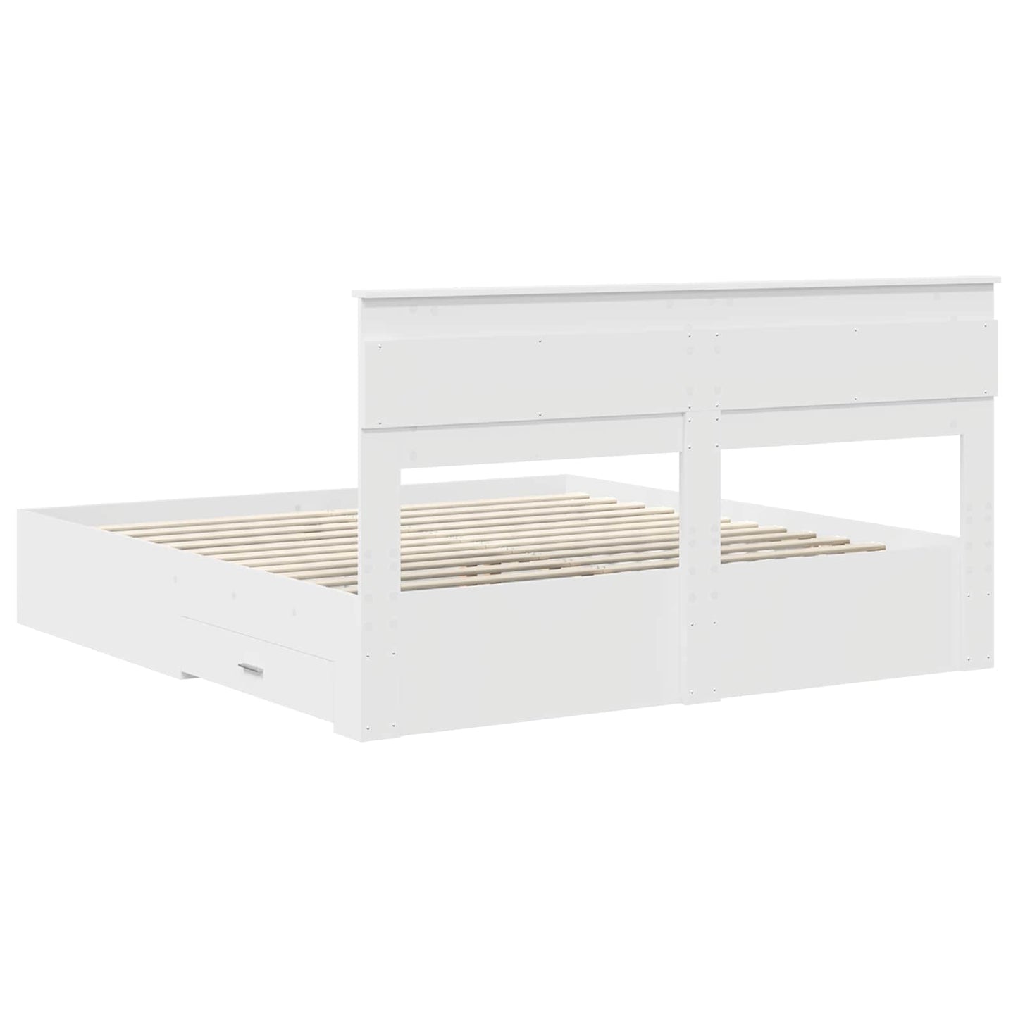 Sengestamme med hodegjerde Hvit 180 x 200 cm Konstruert tre