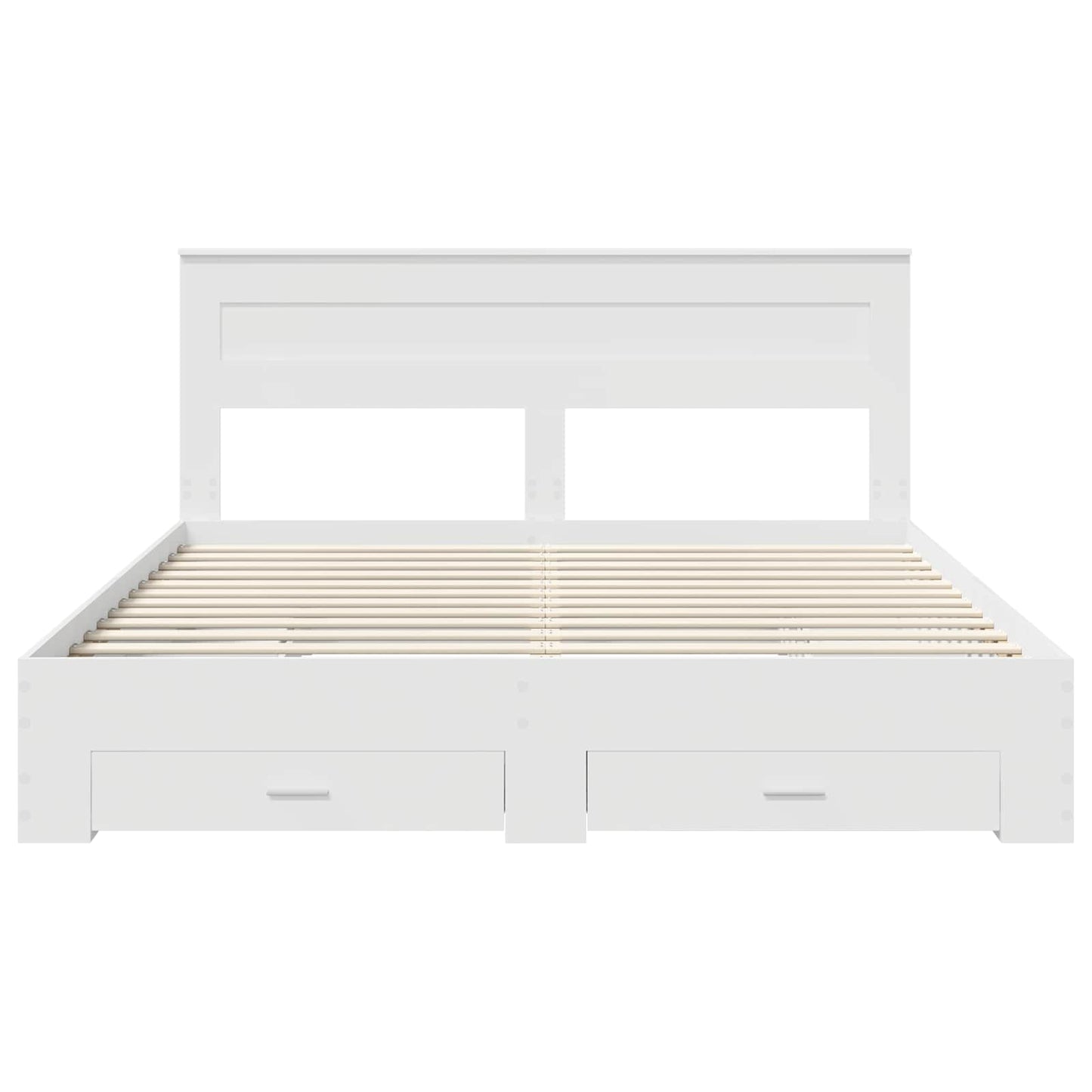 Sengestamme med hodegjerde Hvit 180 x 200 cm Konstruert tre