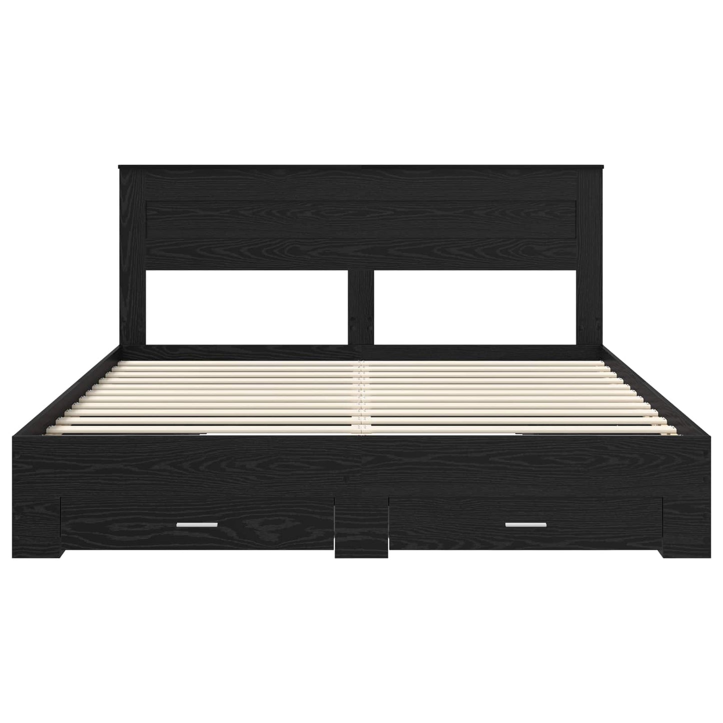 Sengestamme med skuff Svart Eik 180 x 200 cm Konstruert tre