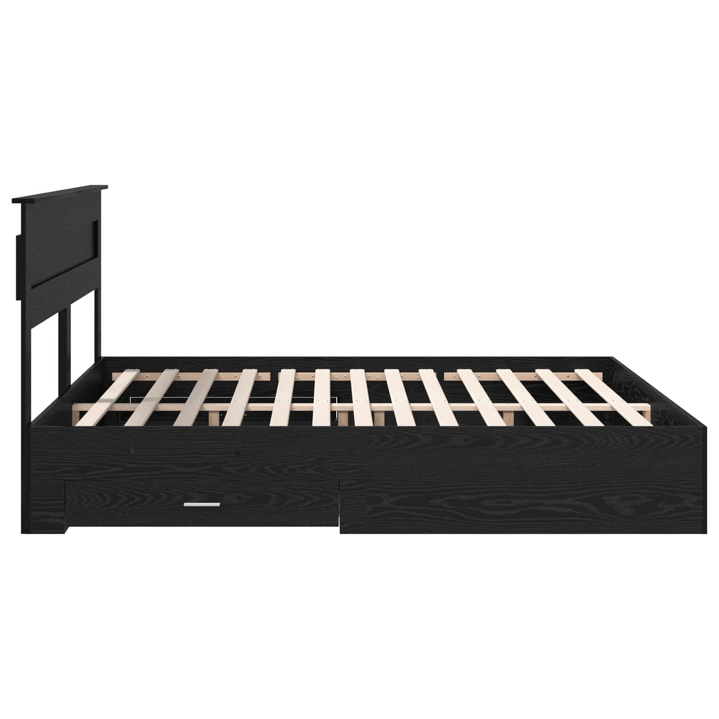 Sengestamme med skuff Svart Eik 180 x 200 cm Konstruert tre