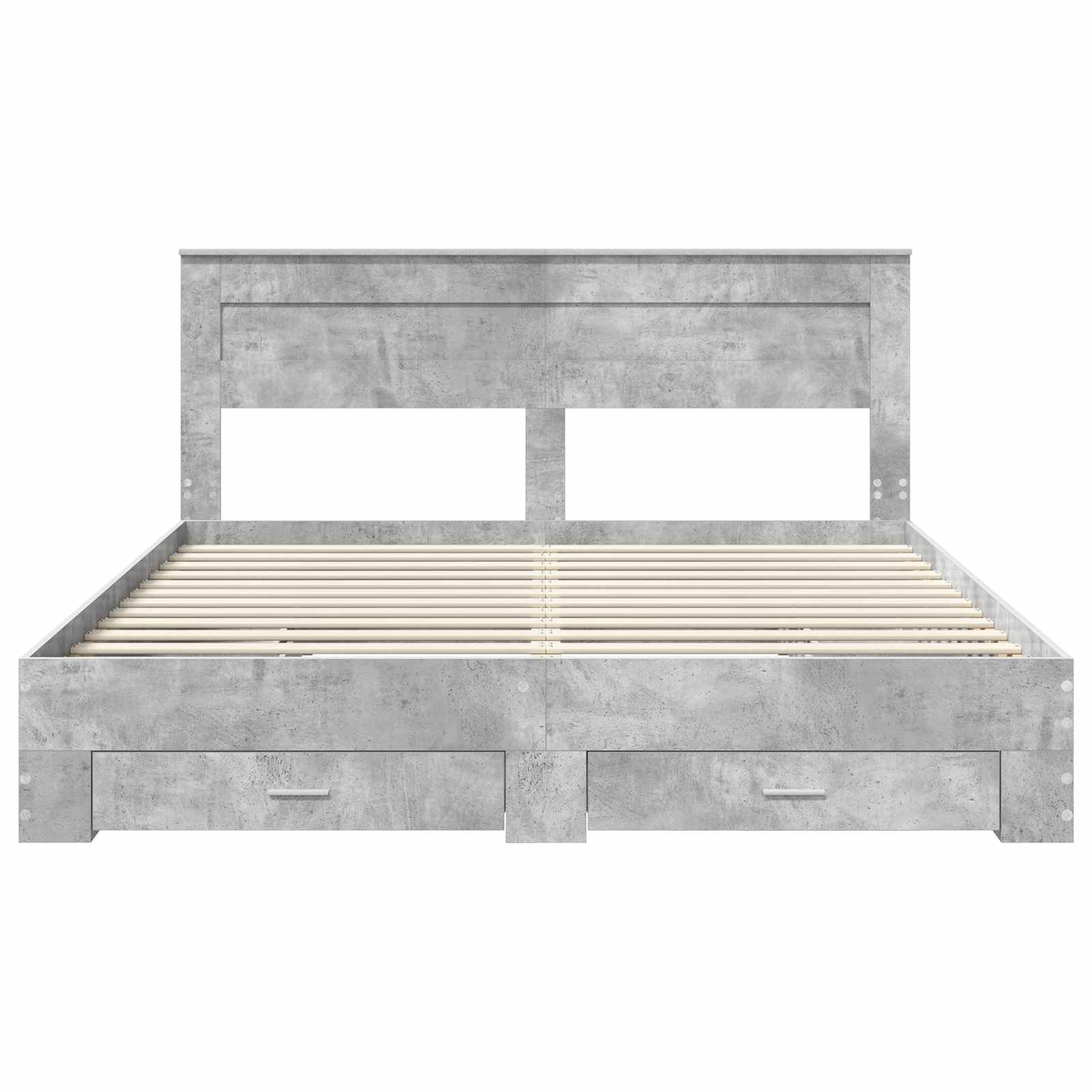 Sengestamme med skuff Betonggrå 180 x 200 cm Konstruert tre