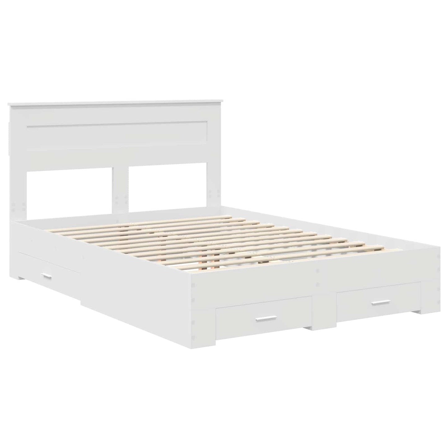 Sengestamme med hodegjerde Hvit 160 x 200 cm Konstruert tre