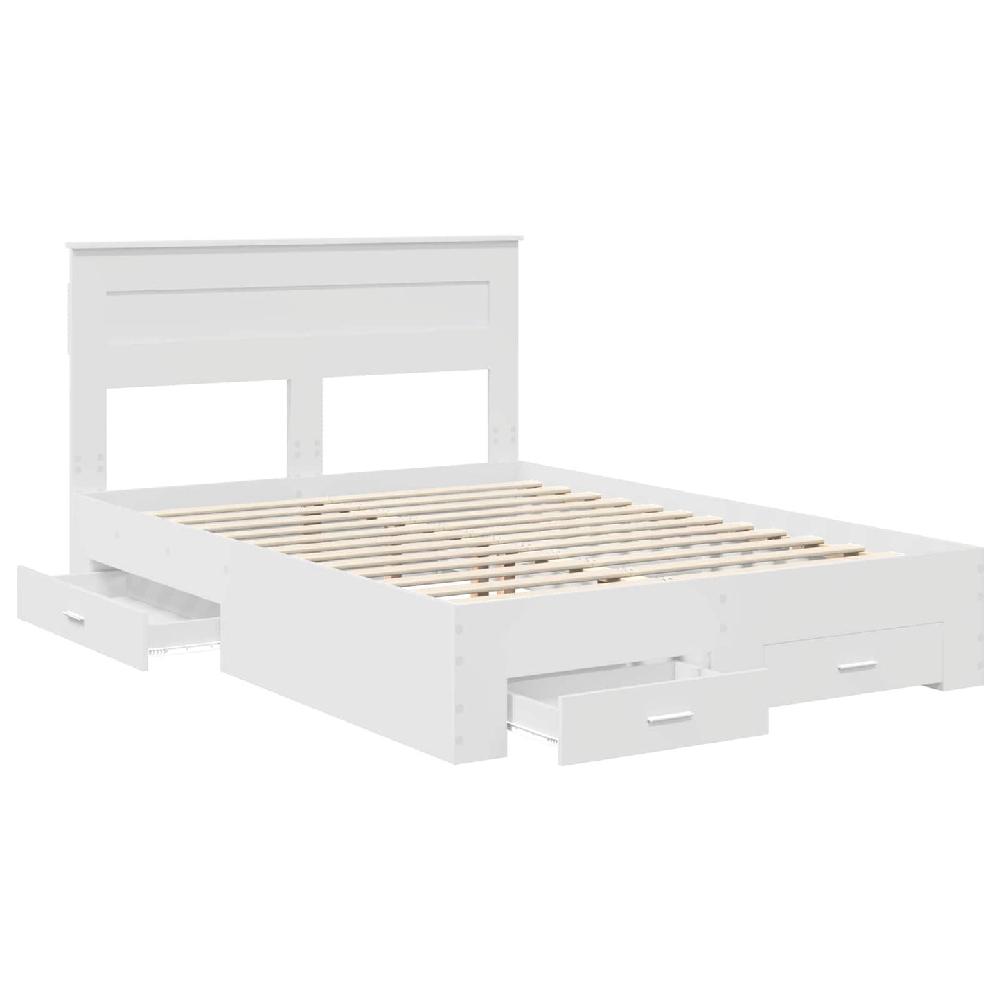 Sengestamme med hodegjerde Hvit 160 x 200 cm Konstruert tre