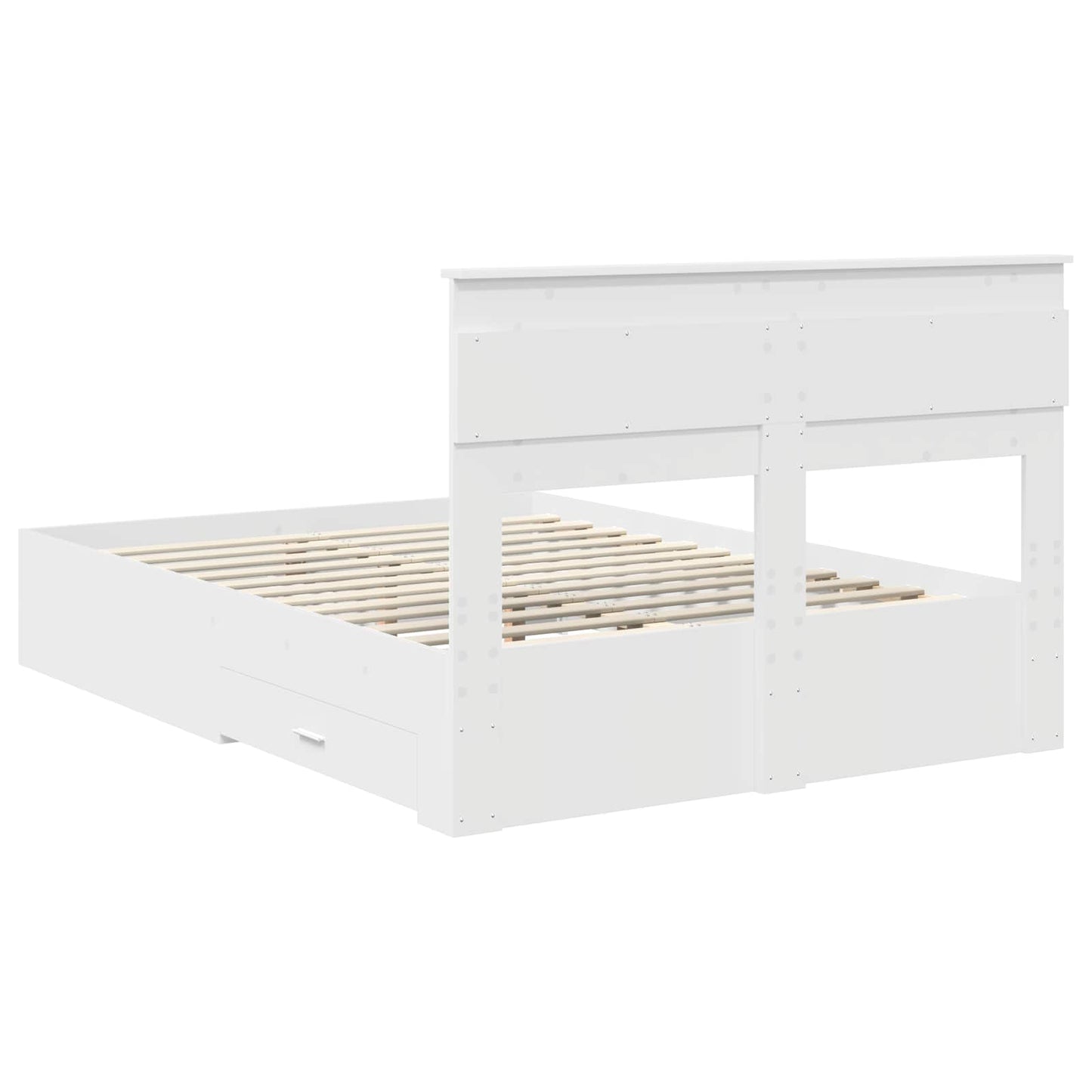 Sengestamme med hodegjerde Hvit 160 x 200 cm Konstruert tre