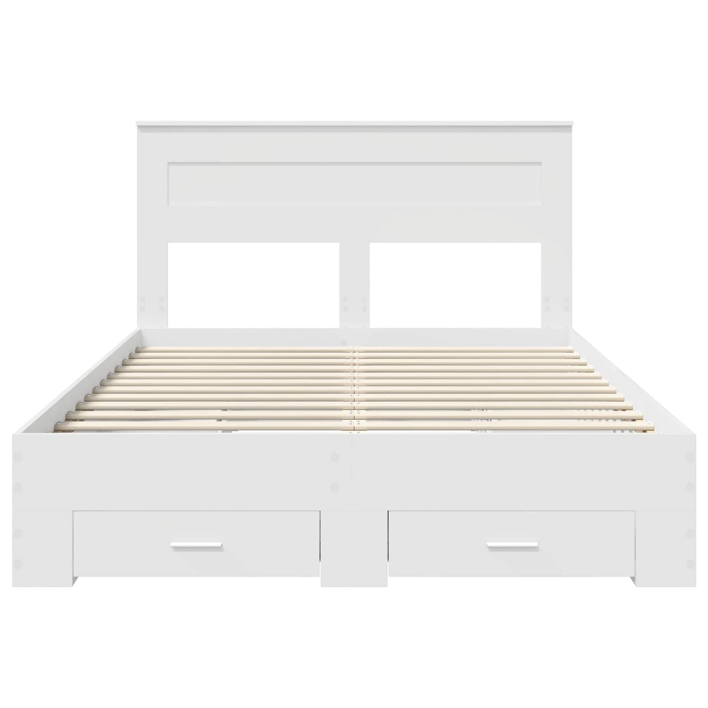 Sengestamme med hodegjerde Hvit 160 x 200 cm Konstruert tre
